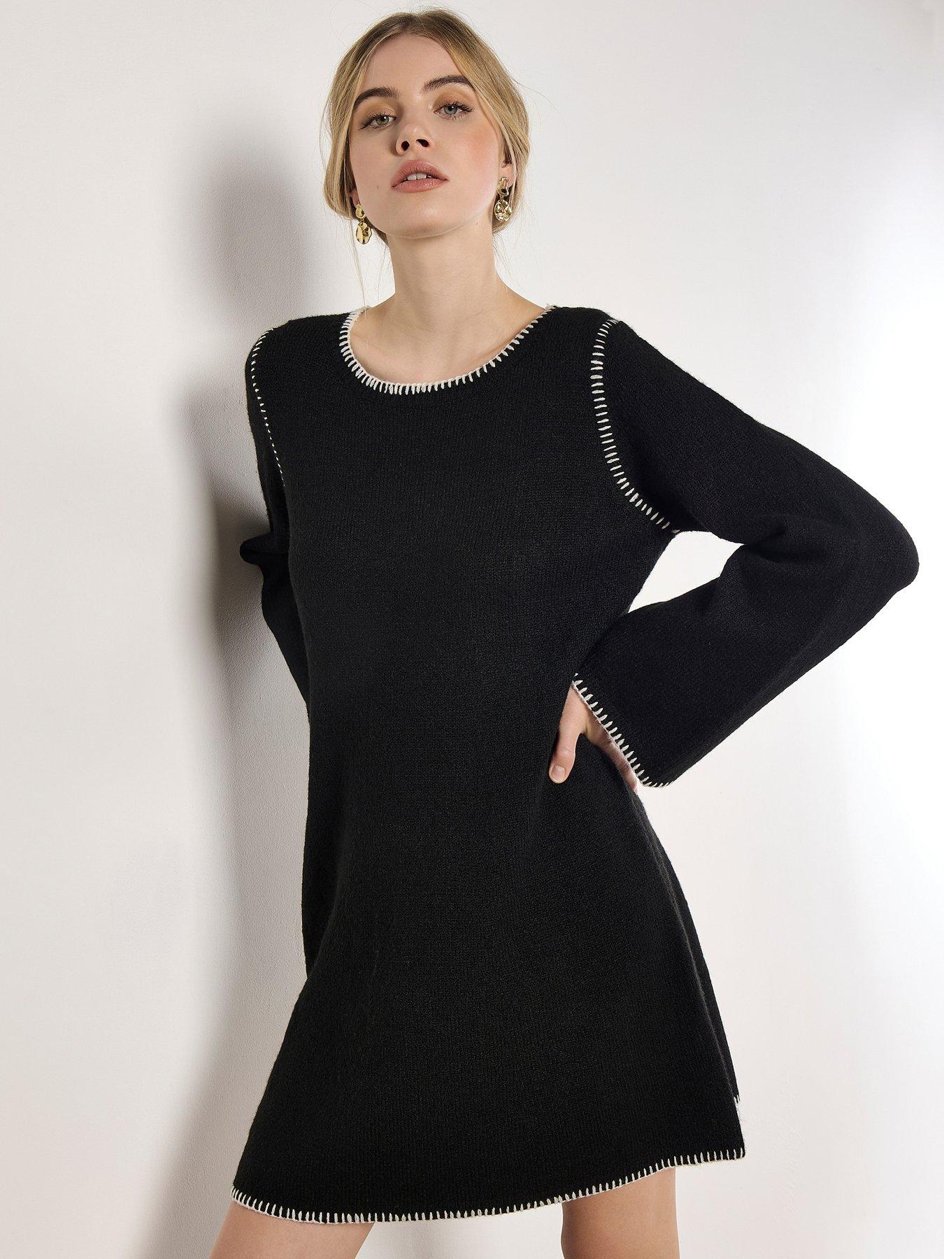Apricot Blanket Stitch Knit Swing Dress | Very