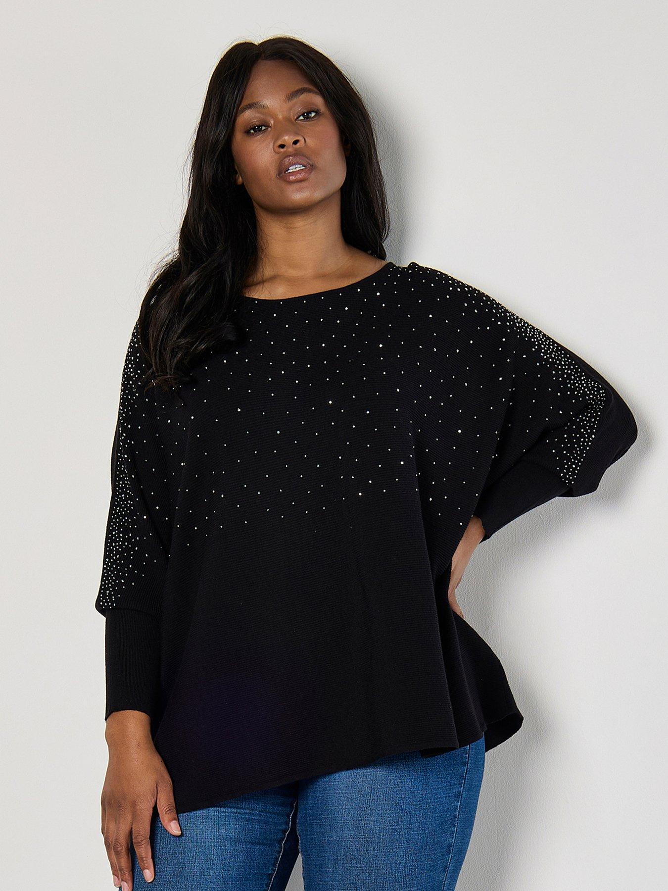 Apricot Embellished Knit Batwing Jumper Very