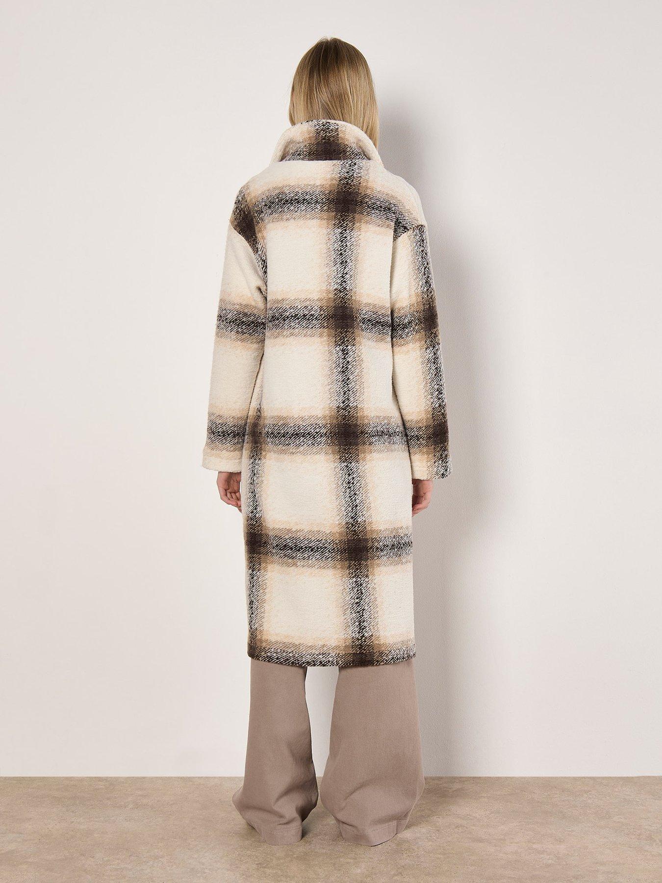 Image 2 of 5 of Apricot Large Scale Check Oversized Coat