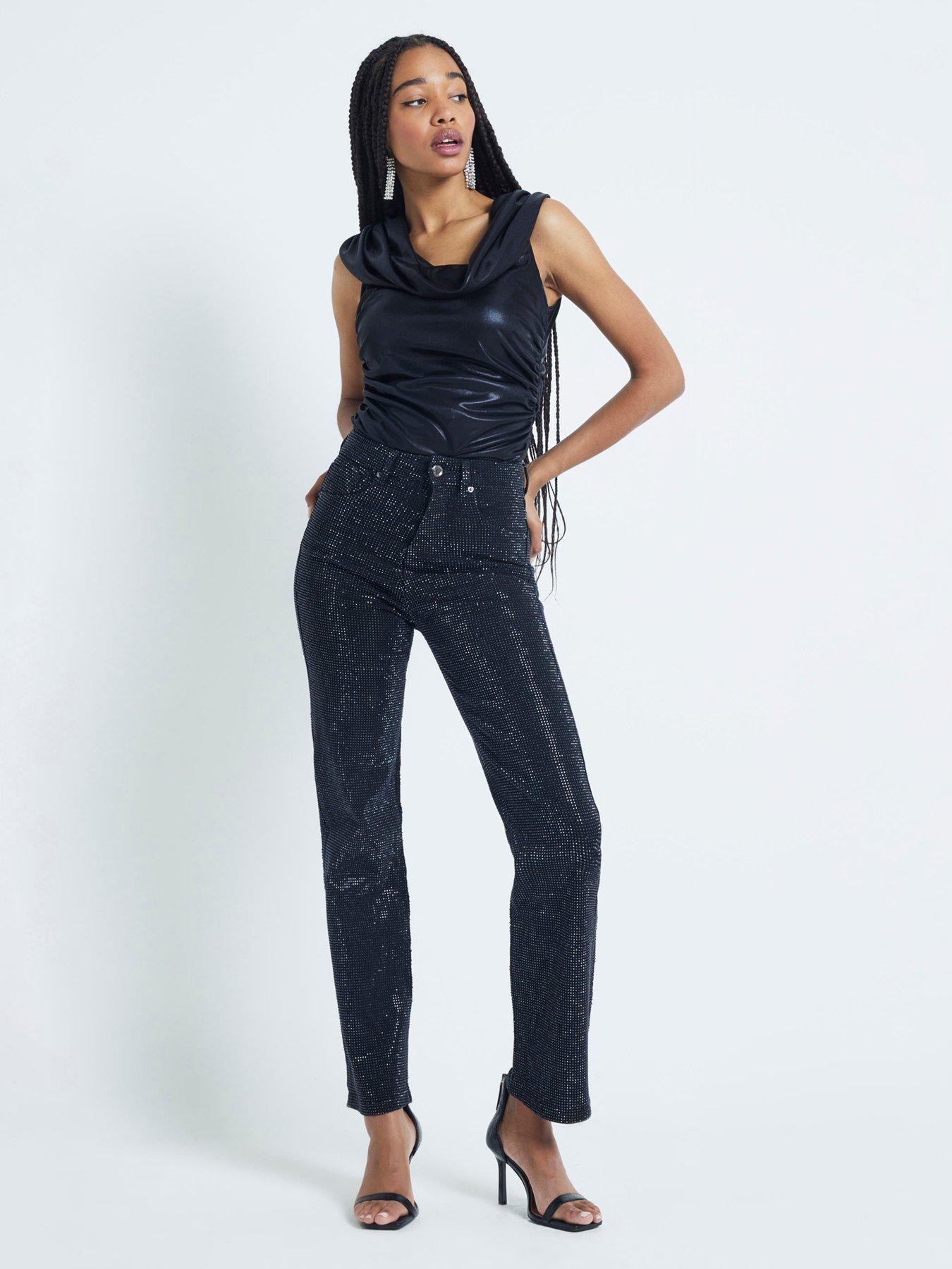undefined Cowl Drape Top - Black