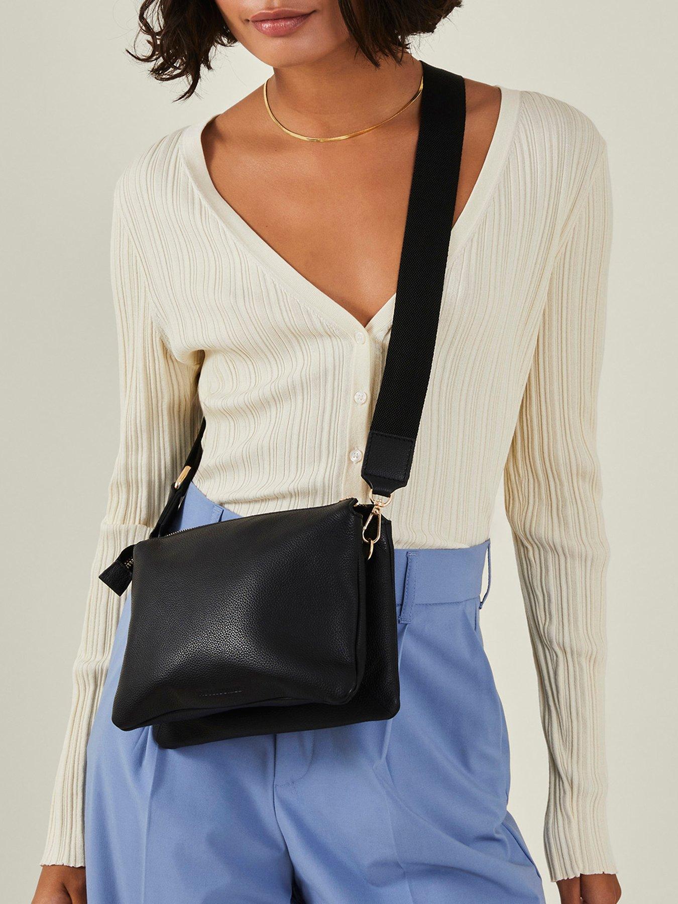 Image 2 of 5 of Accessorize Leather Double Pouch Cross Body