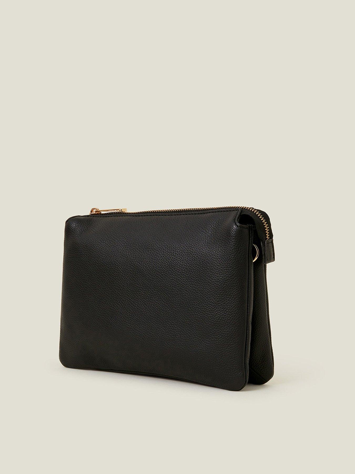 Image 3 of 5 of Accessorize Leather Double Pouch Cross Body