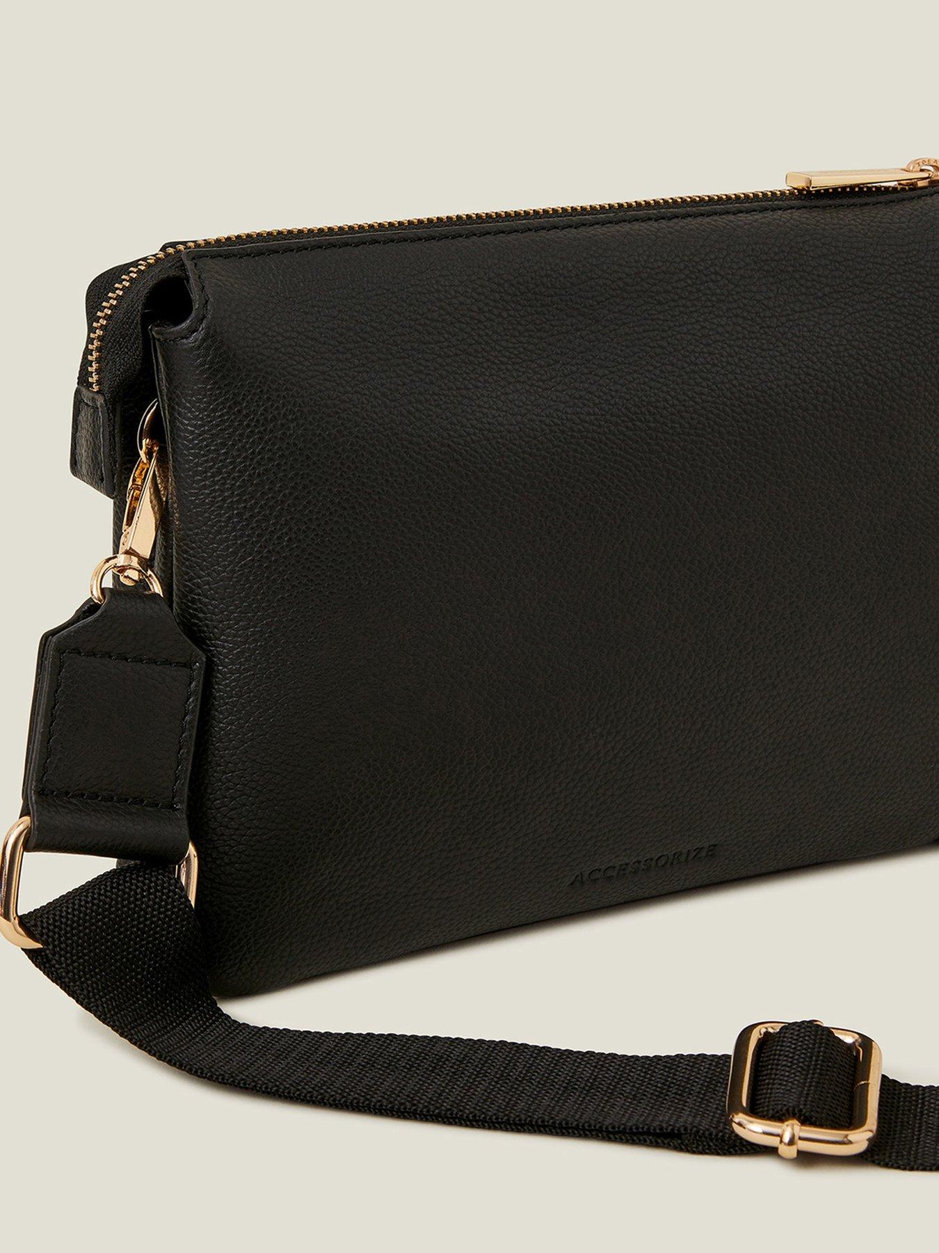 Image 4 of 5 of Accessorize Leather Double Pouch Cross Body