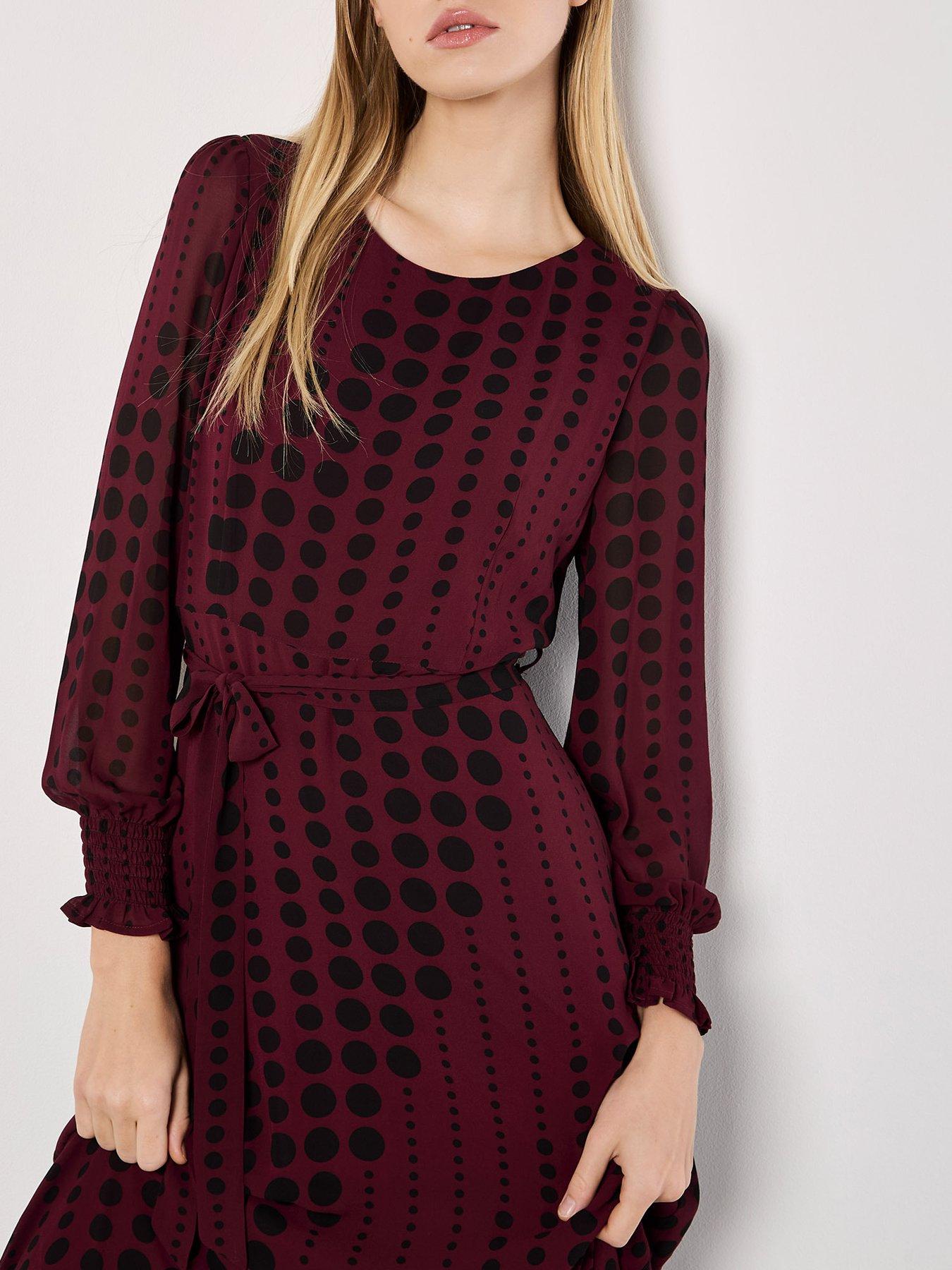 apricot burgundy dress Burgundy Red Knit Turtleneck Sweater Midi Dress | All Dresses main image 0