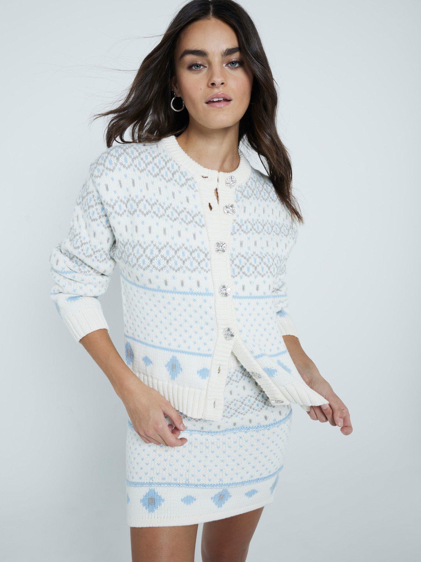 undefined Fair Isle Cardigan - Cream