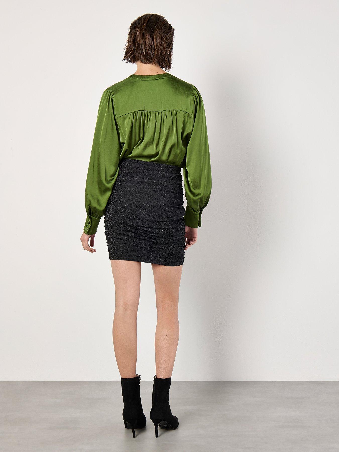 Image 2 of 4 of Apricot Ruched Side Mini Skirt