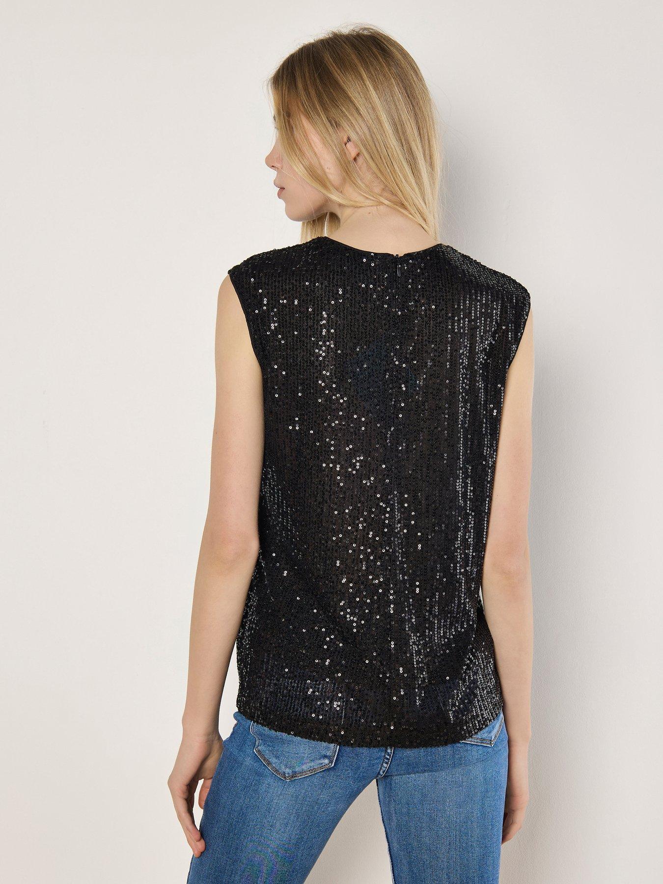 Image 2 of 5 of Apricot Sequin Top - Black