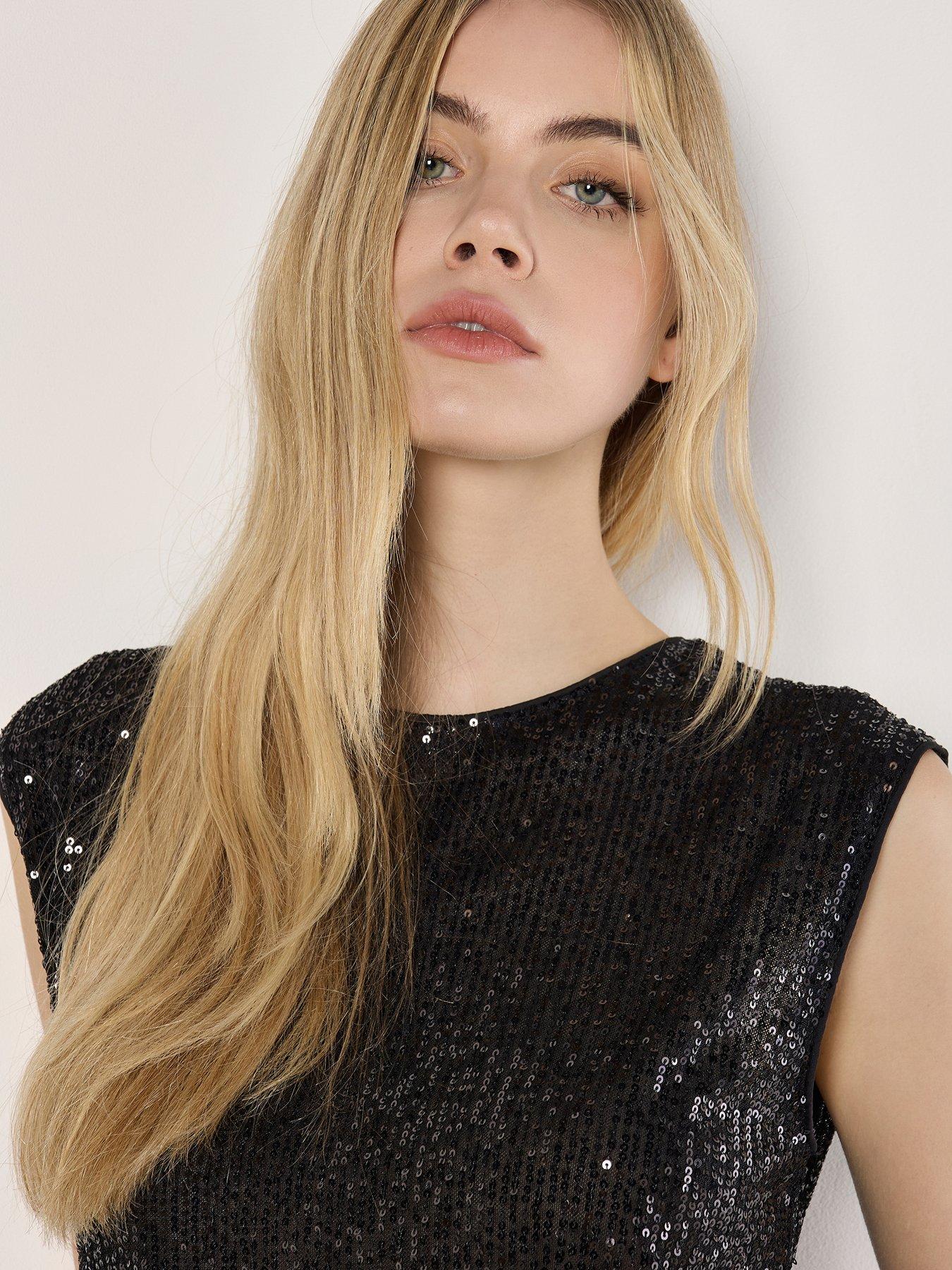 Image 5 of 5 of Apricot Sequin Top - Black