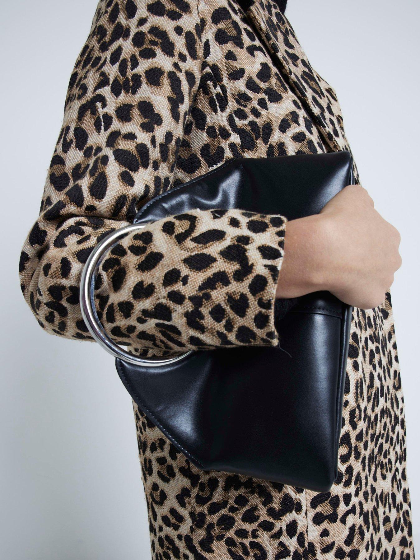 River Island Ring Handle Clutch Bag Black Very