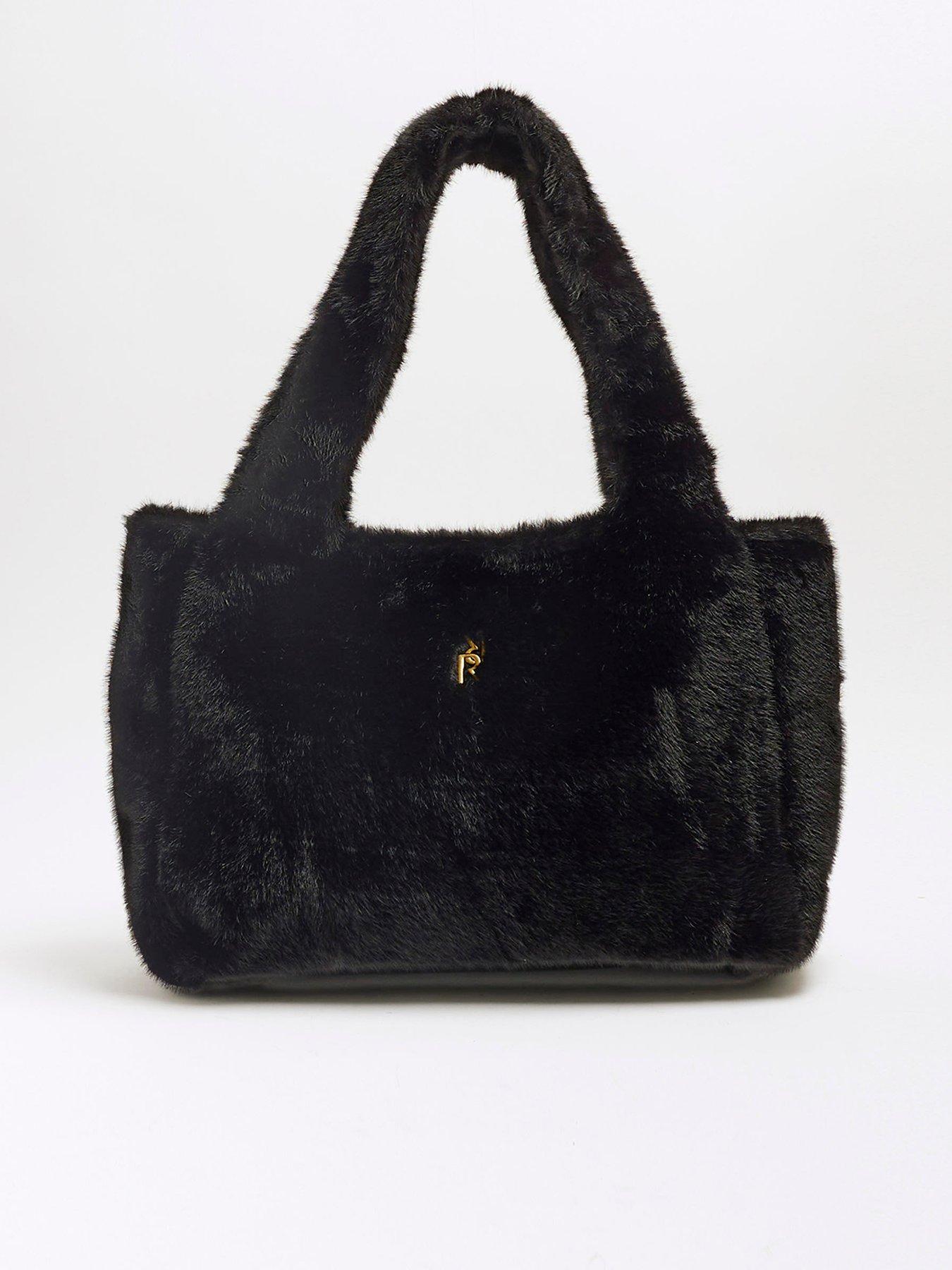 undefined Fur Tote Bag - Black