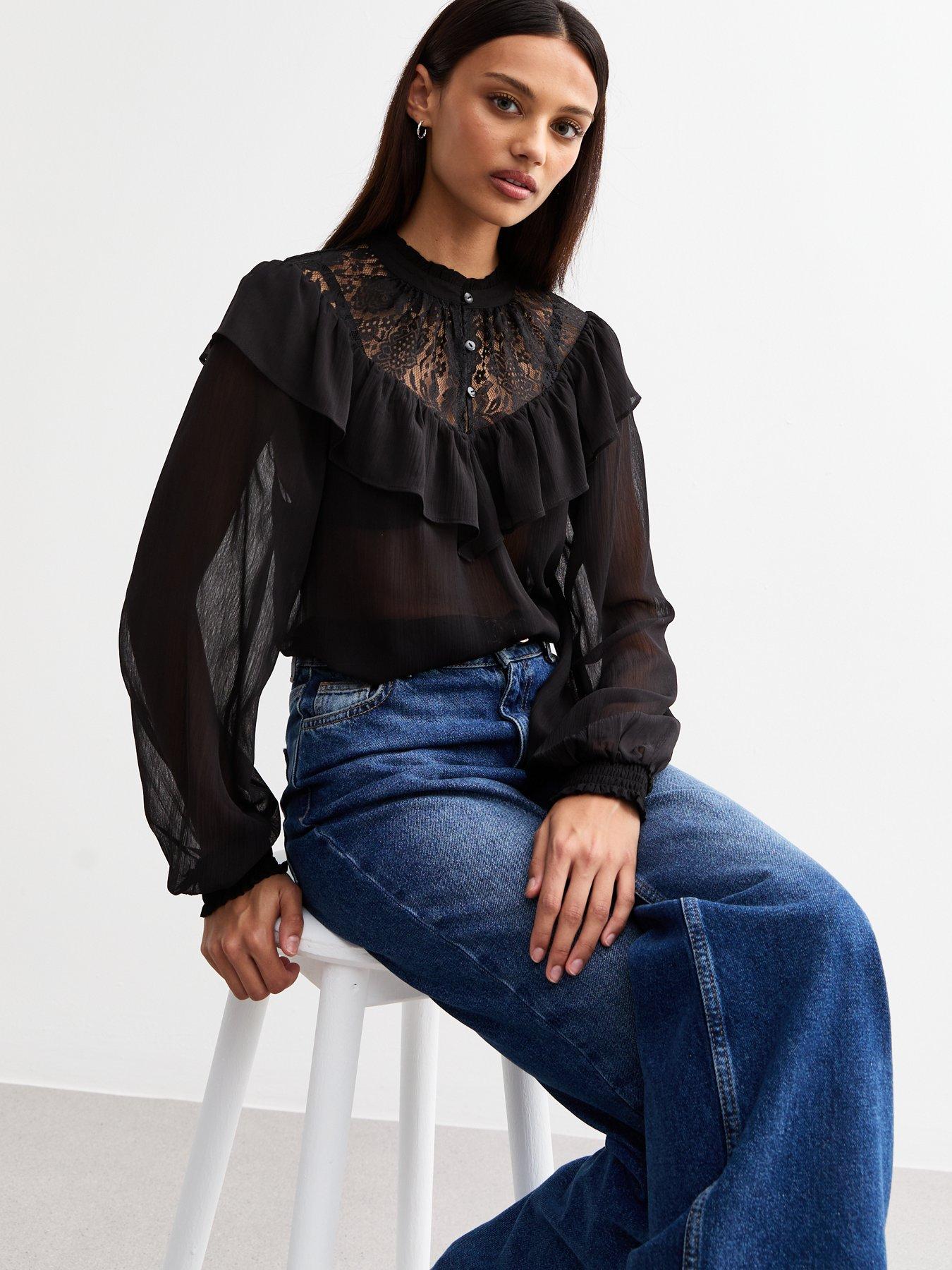 Lace chiffon top online