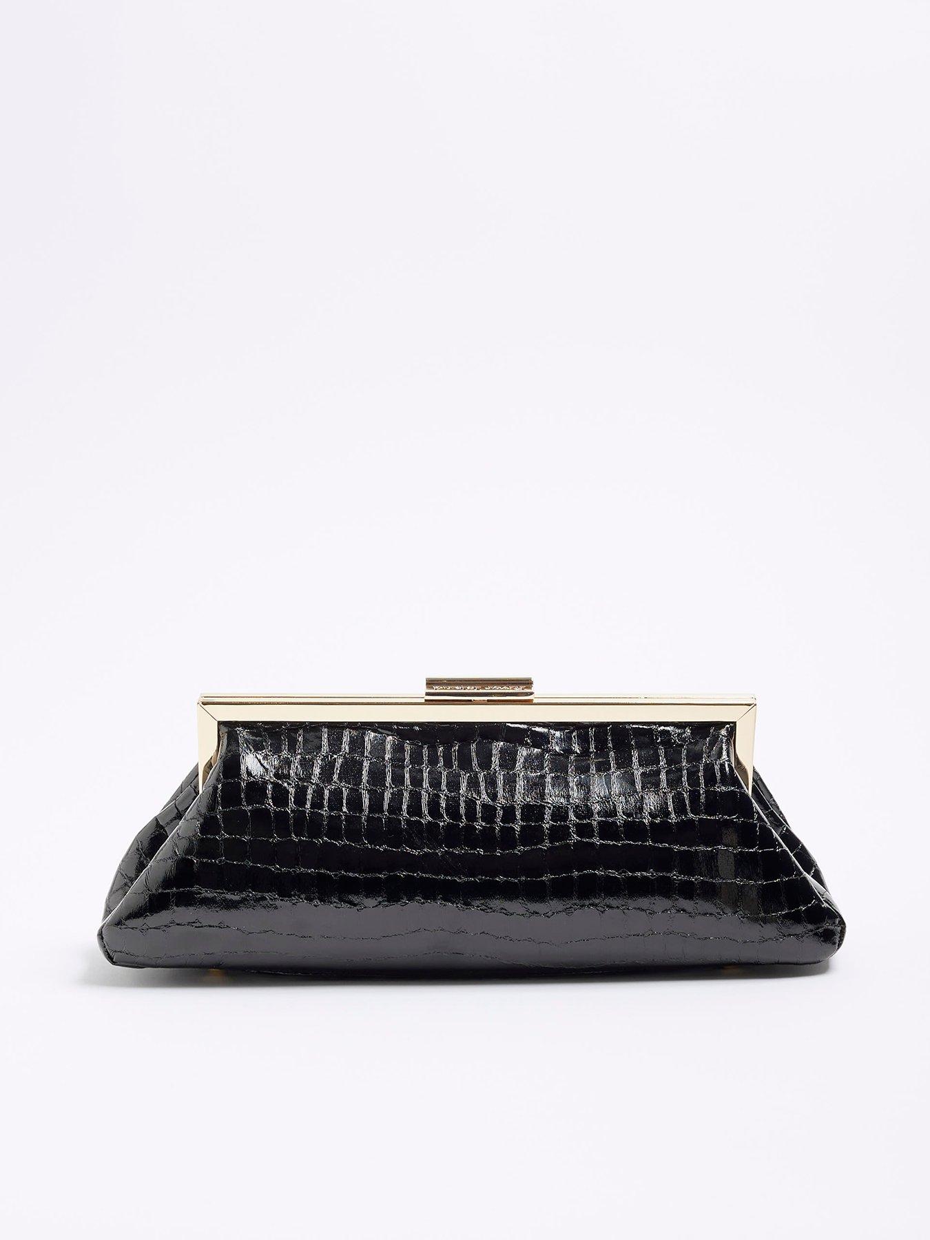 undefined Structured Clutch Bag - Black