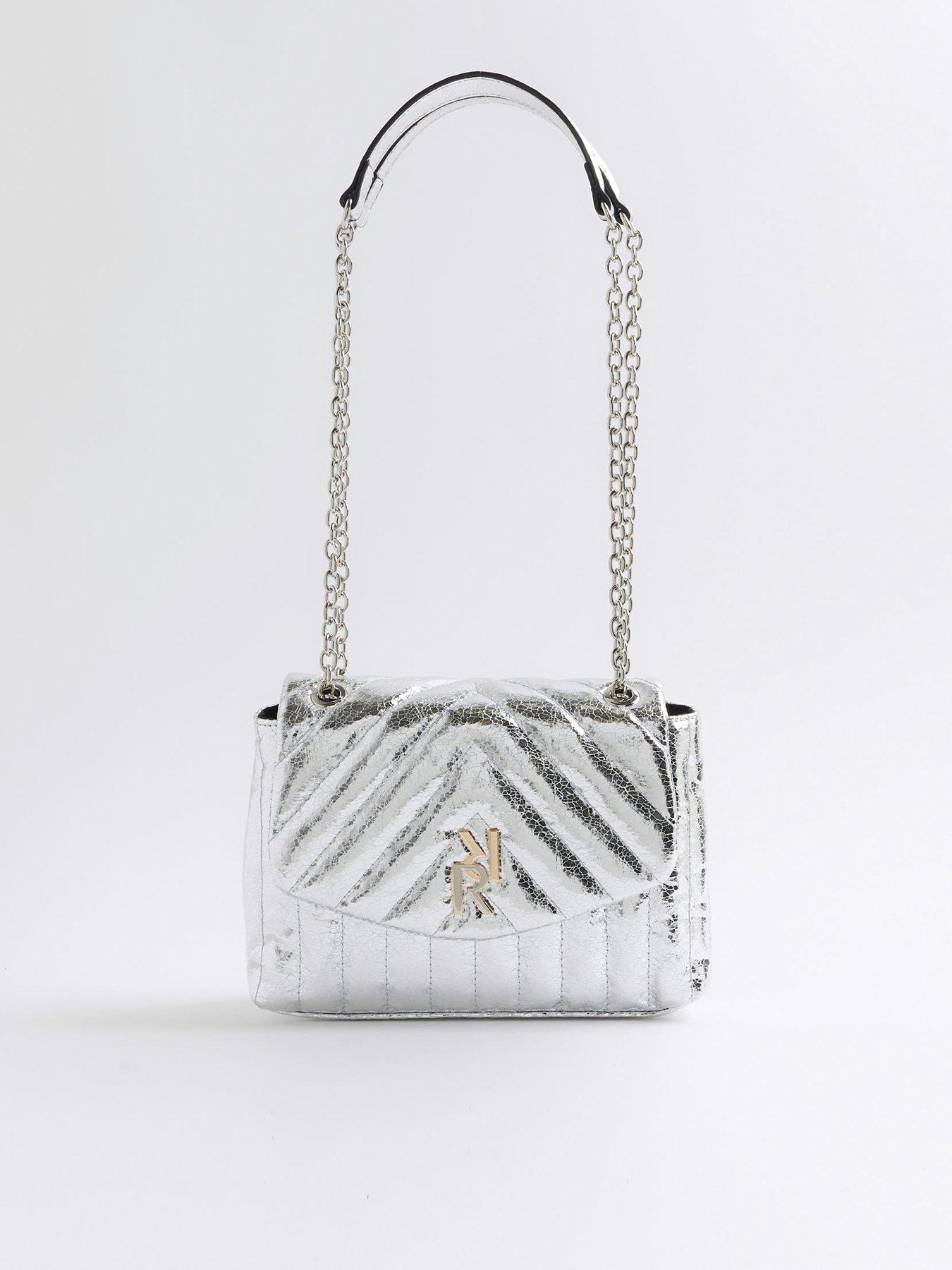 River island grey shoulder bag on sale