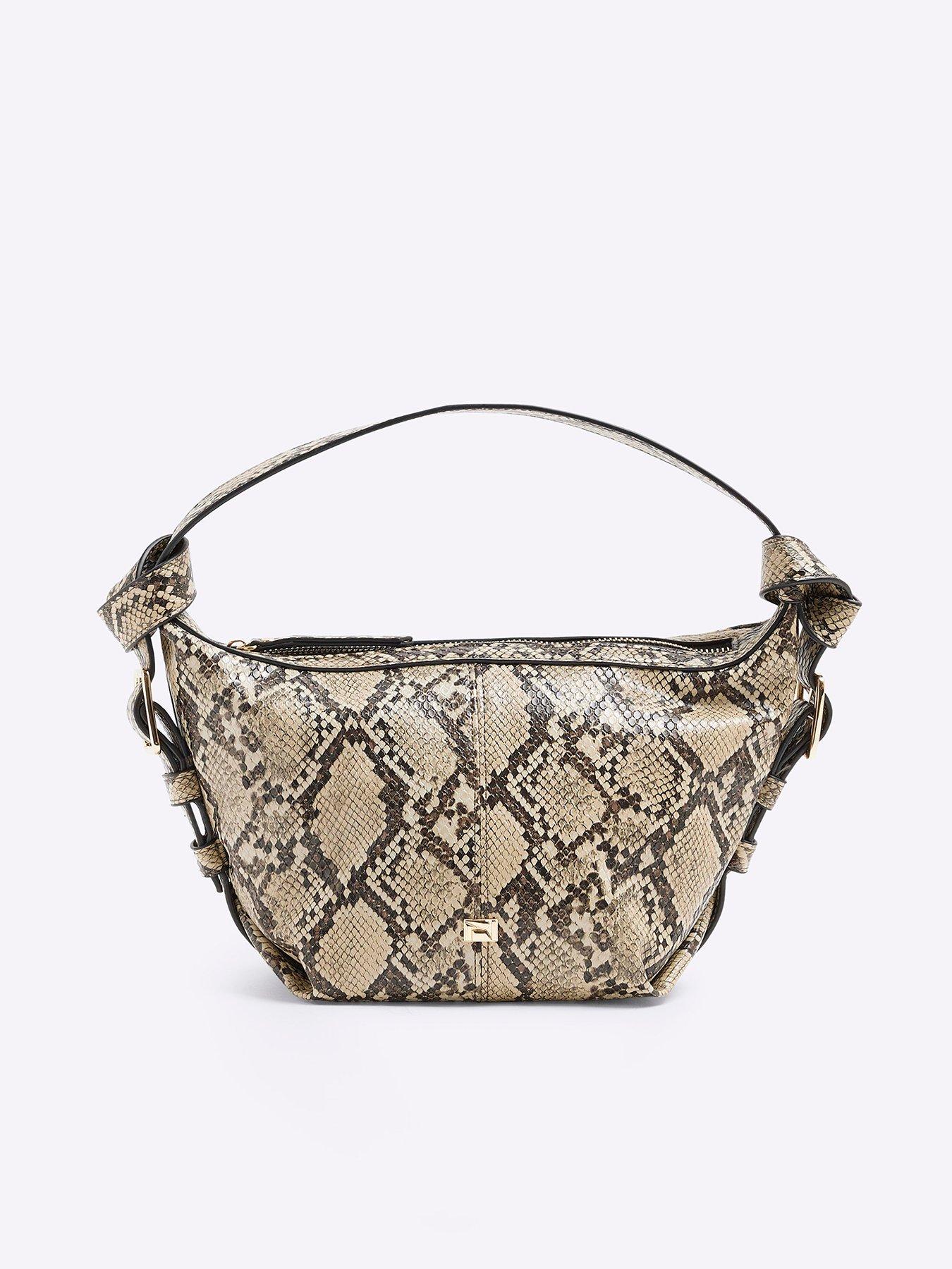undefined Small Snake Scoop Bag - Beige