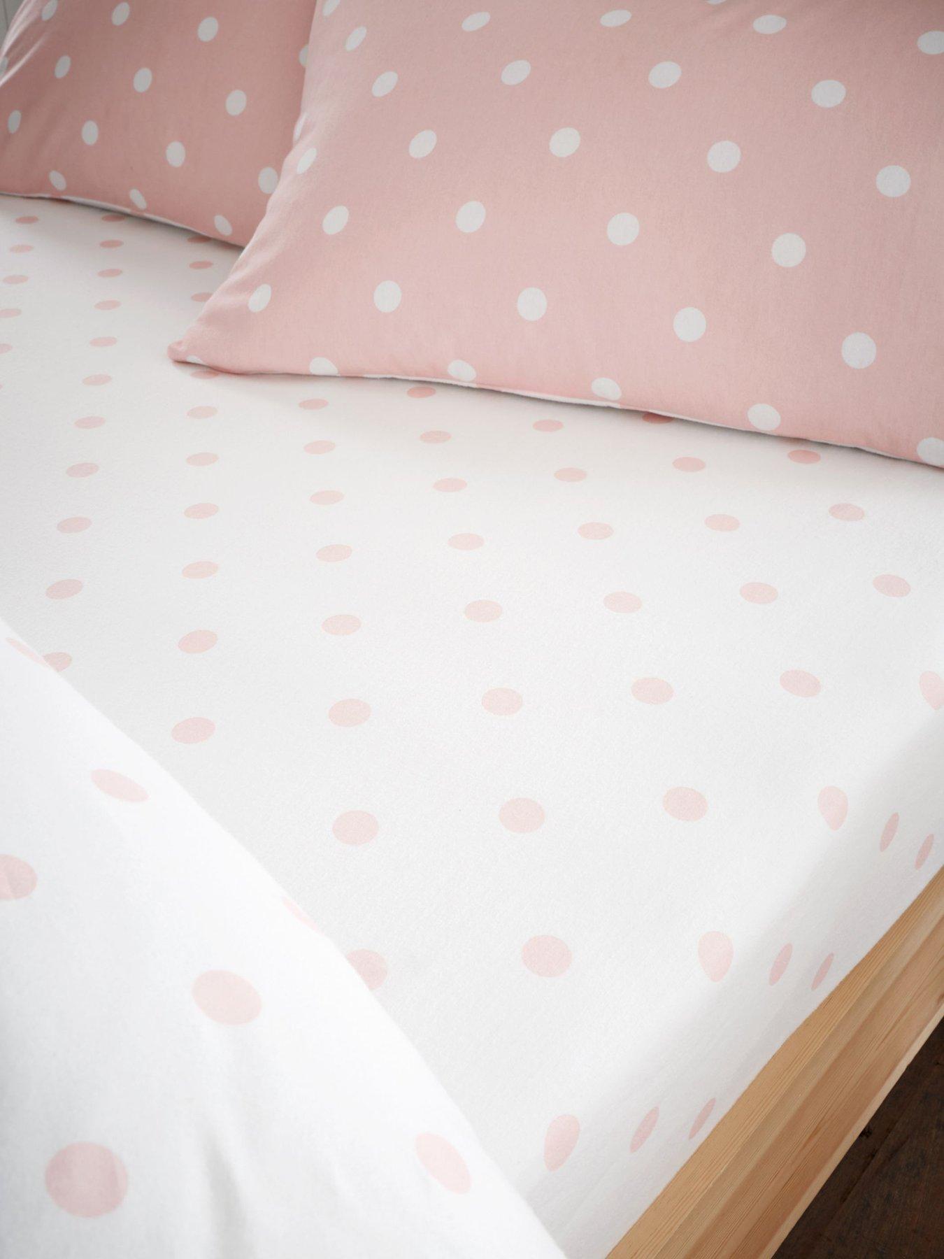 Catherine Lansfield Polka Dot 100% Brushed Cotton Fitted Sheet