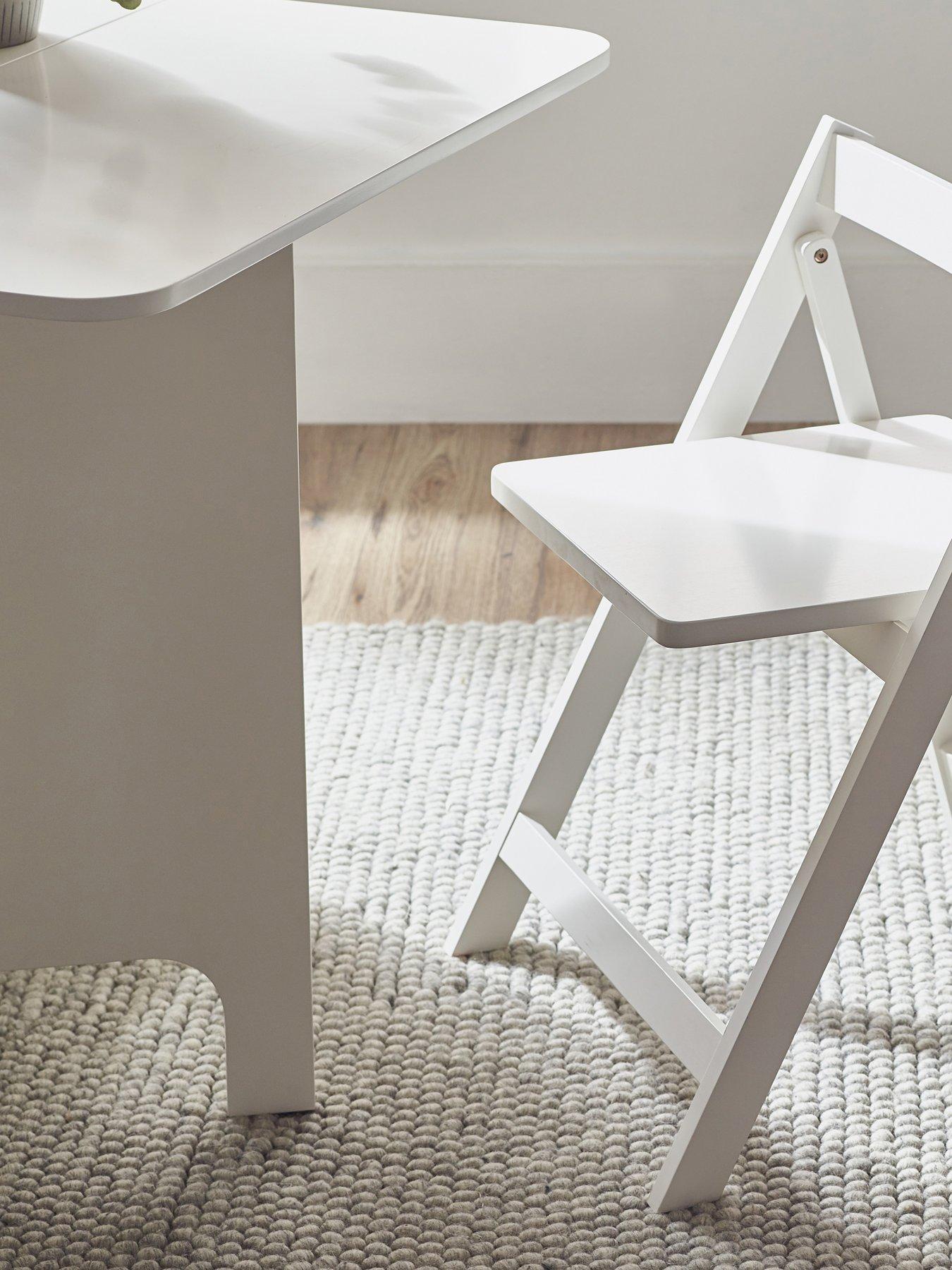 Image 6 of 6 of Julian Bowen Gatan Small Gateleg Dining Table With 2 Chairs - White
