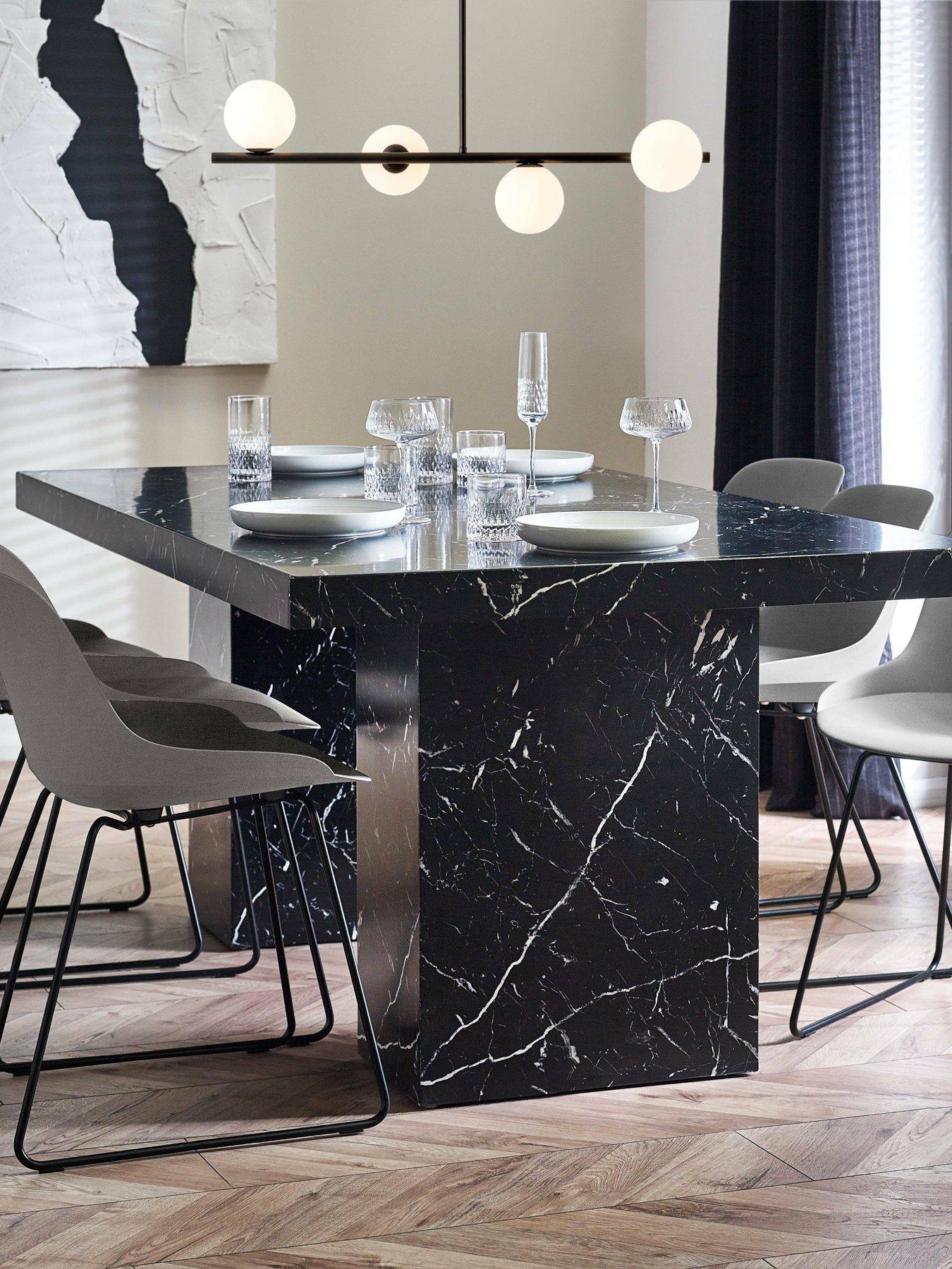 Product photograph of Julian Bowen Rome Dining Table - Black from very.co.uk