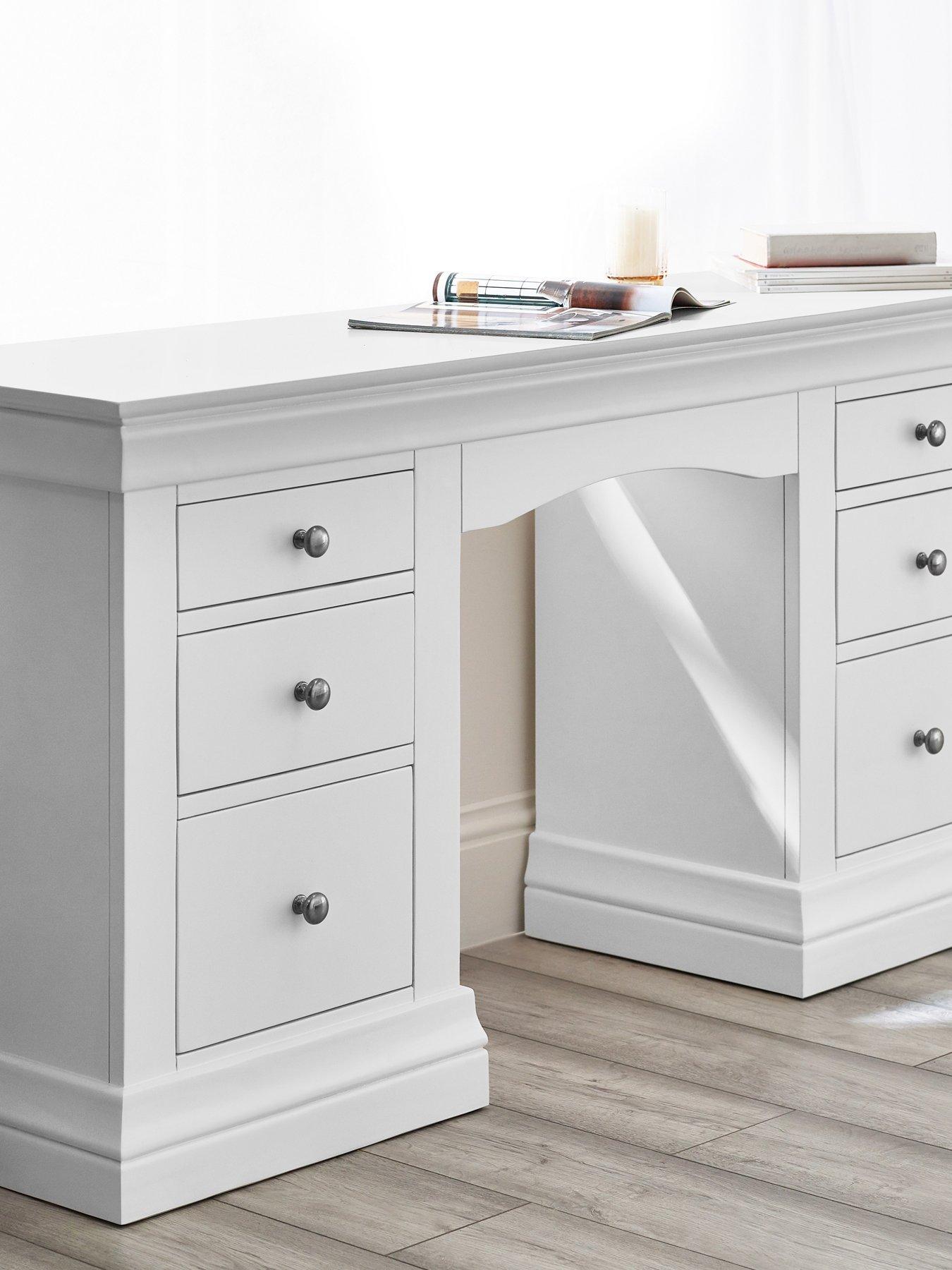 Product photograph of Julian Bowen Clermont Dressing Table - Surf White from very.co.uk