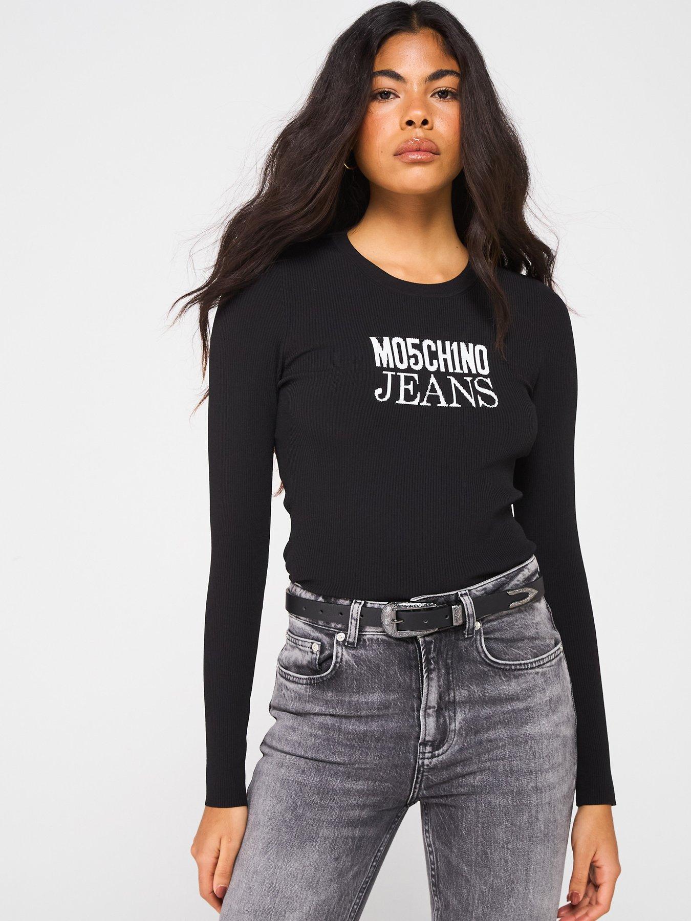 undefined Long Sleeve Logo Top - Black