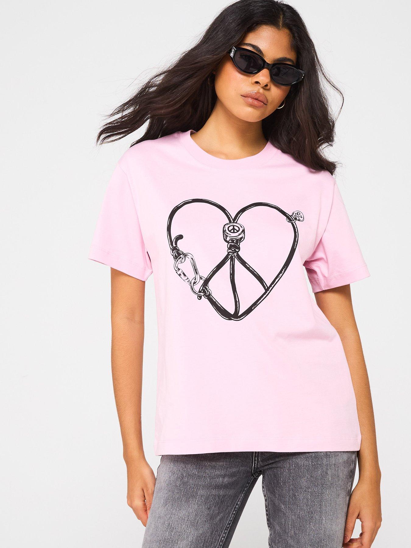 undefined Heart Logo T-Shirt - Pink