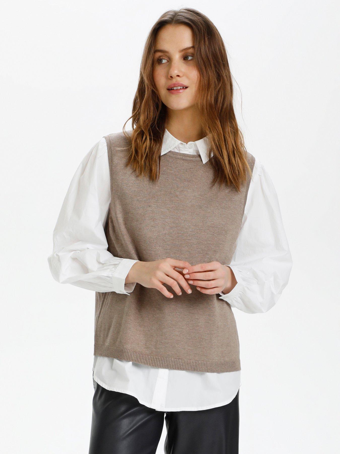 Image 1 of 5 of Saint Tropez Mila Vest - Neutral - Beige