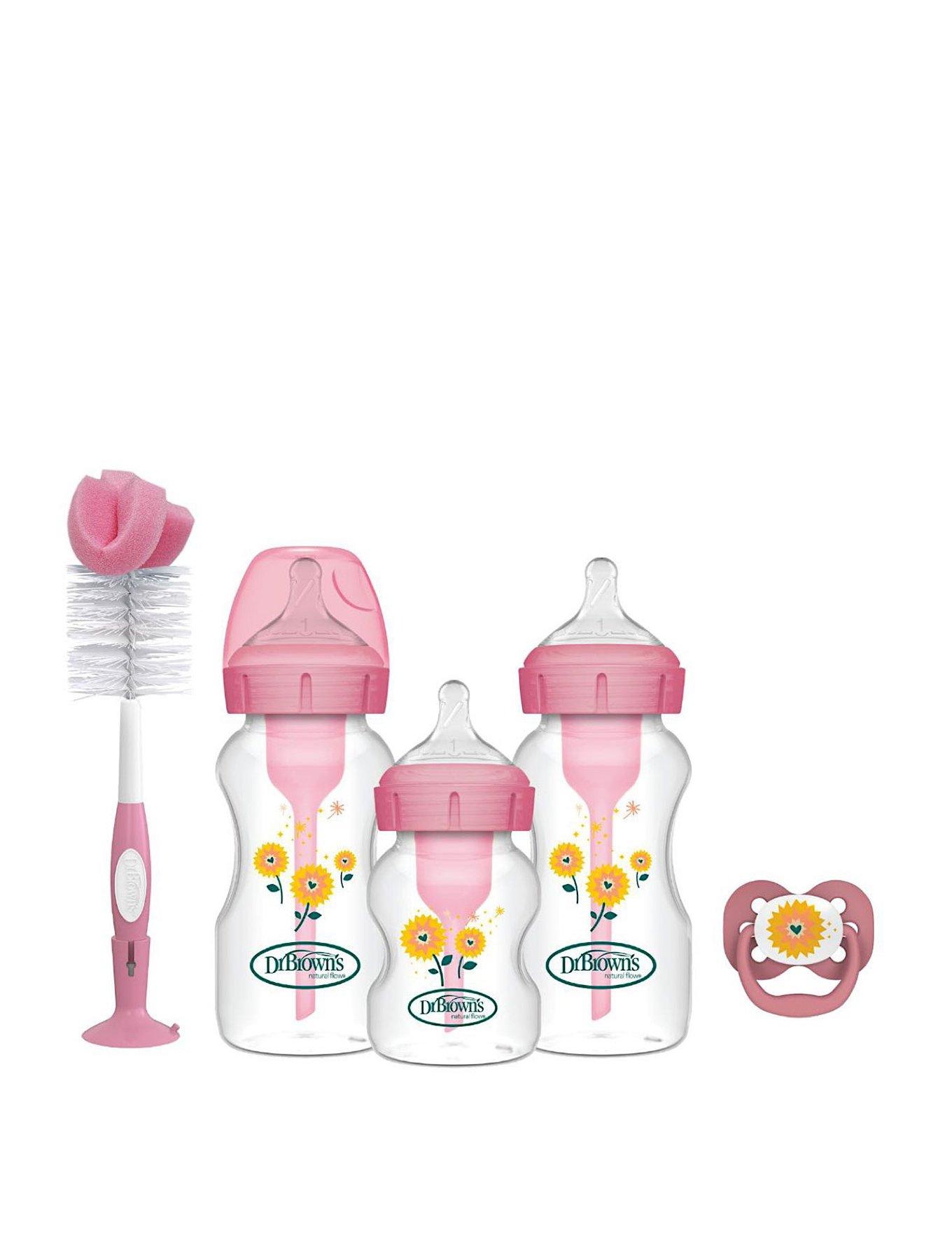 Dr Browns Options+ Gift Set Pink (1x 150ml bottle, 2x 270ml bottle, bottle brush  &  dummy)