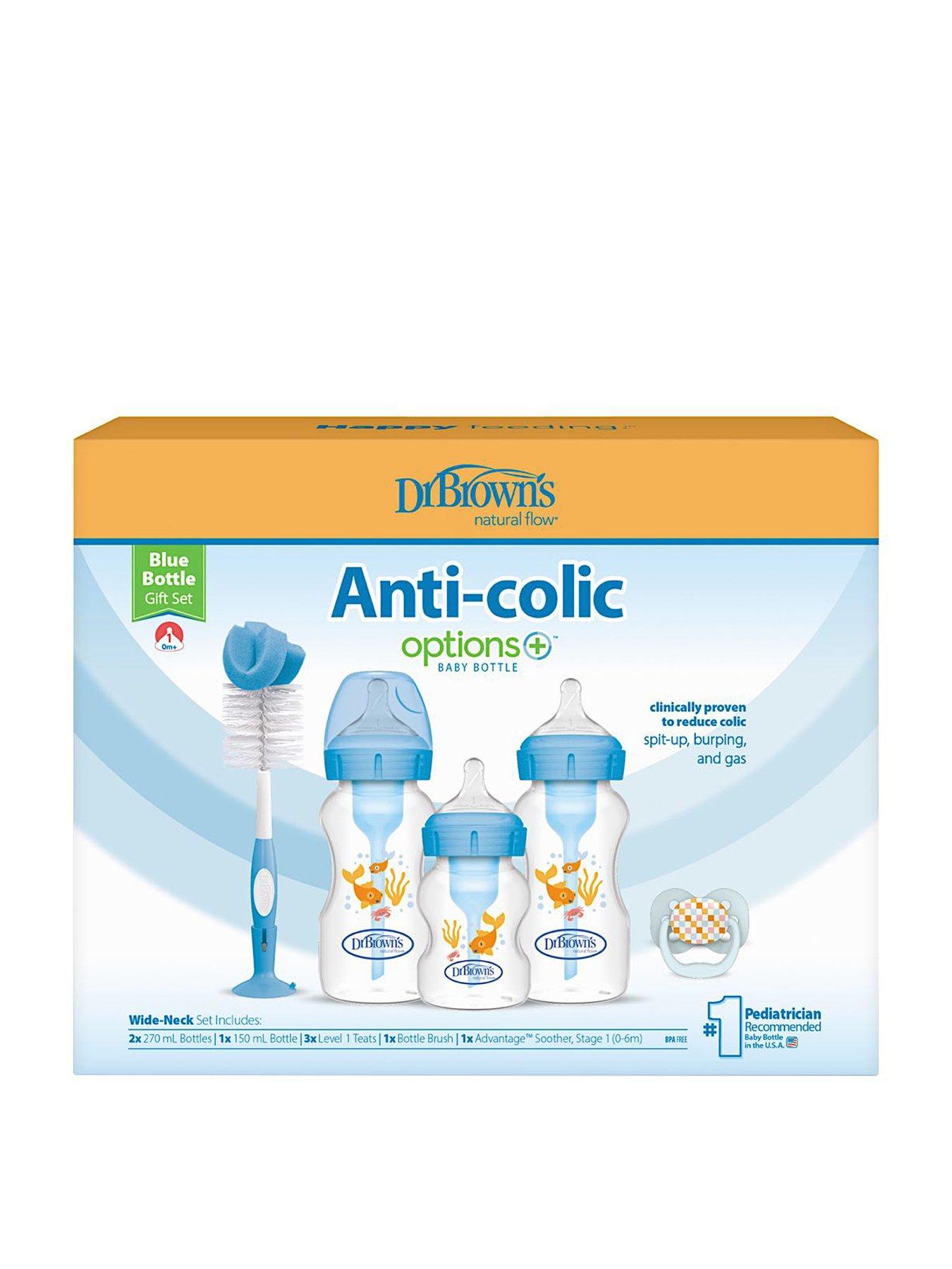 Image 2 of 4 of Dr Browns Options+ Gift Set Blue (1x 150ml bottle, 2x 270ml bottle, bottle brush &amp; dummy)