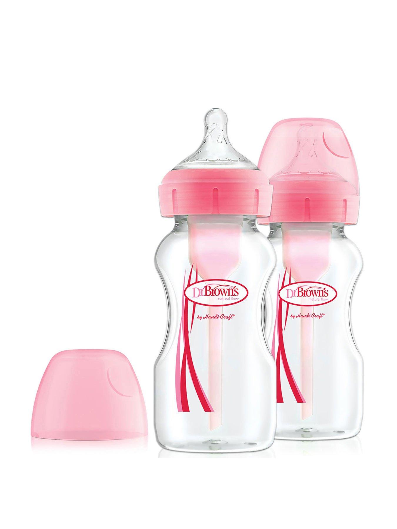 Dr Browns Options+ 270ml Feeding Bottles 270ml 2 Pack, Pink