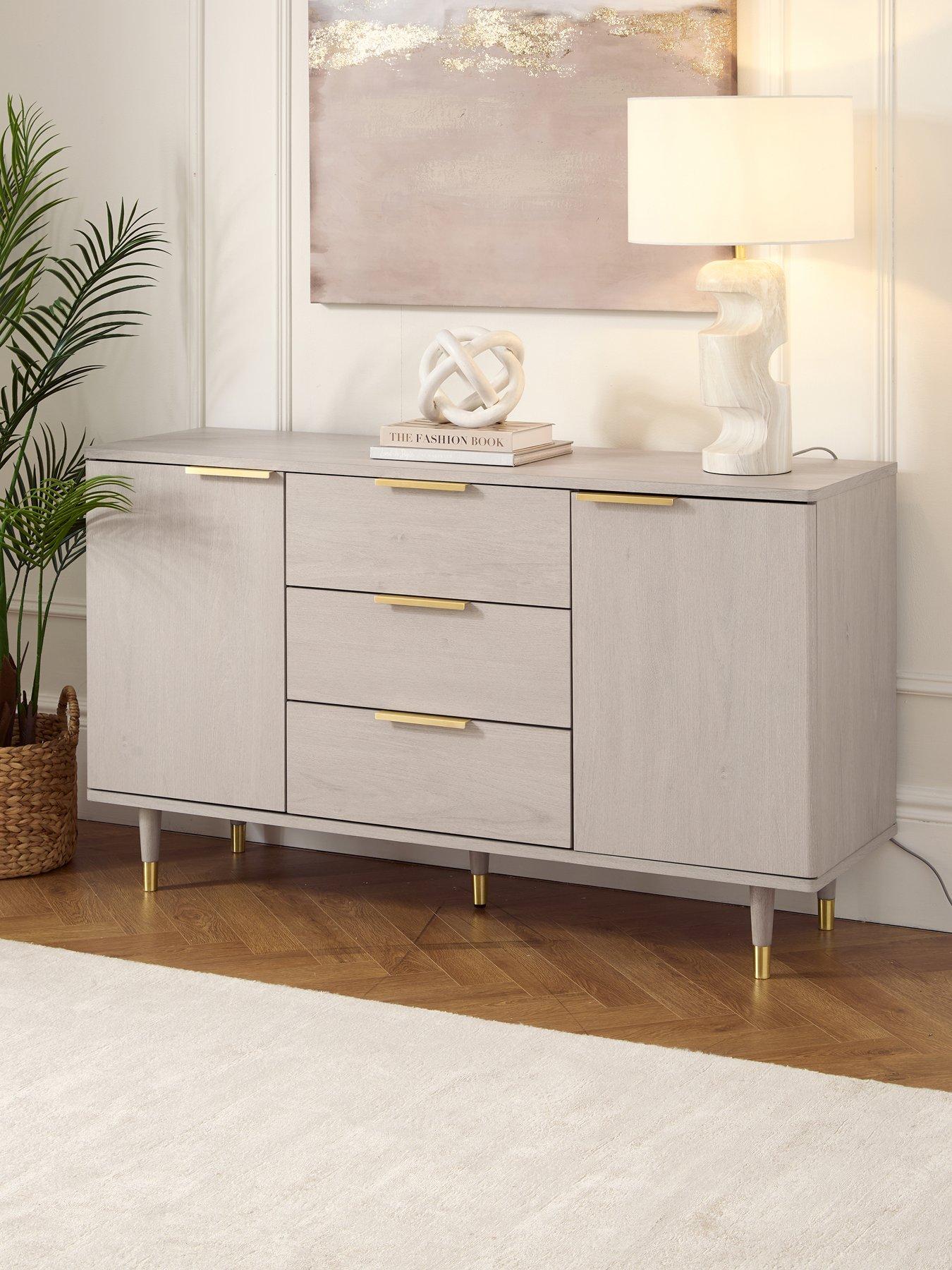 undefined Enna 2 Door, 3 Drawer Sideboard - Grey Oak - FSC® Certified