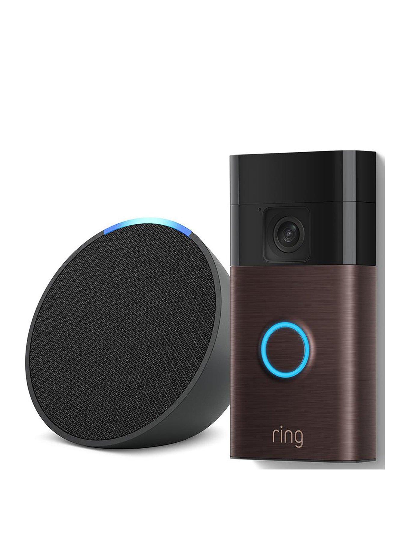 RING 3rdGen Video Doorbell Venetian Bronze Echo Pop Black Very