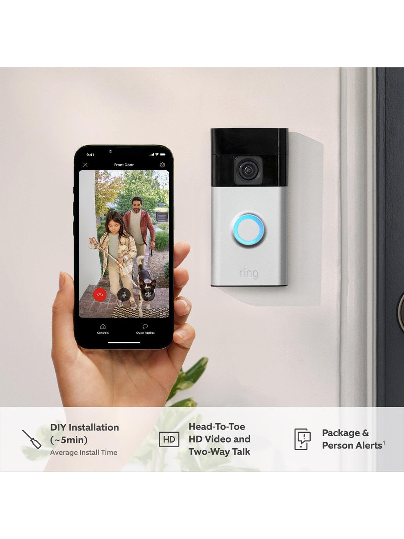 RING Video Doorbell (3rd Gen) with Spotlight Cam Plus Security