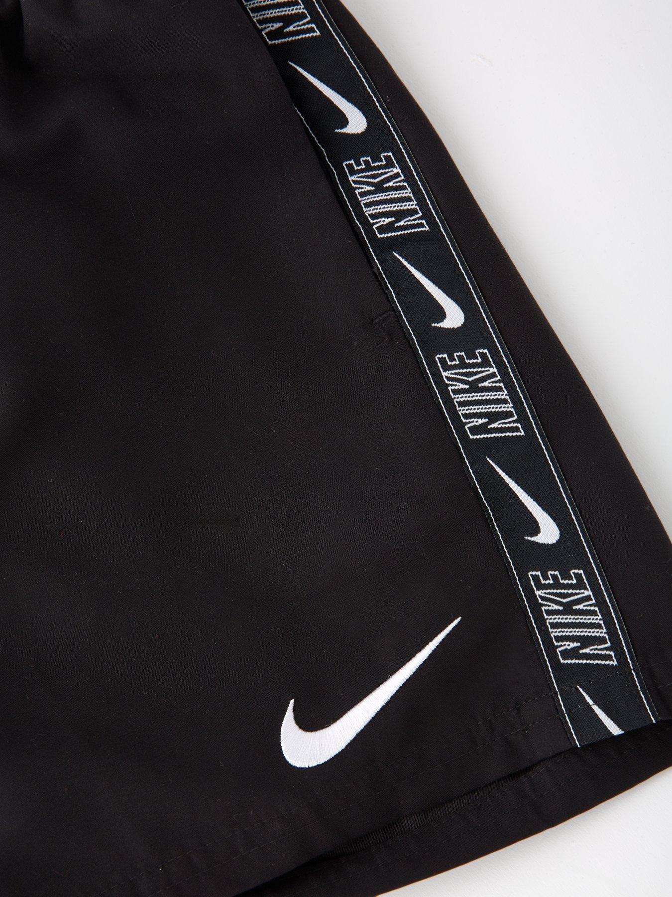 Image 3 of 4 of Nike Junior Boys 4 Inch Logo Taping Volley Swim Short - Black