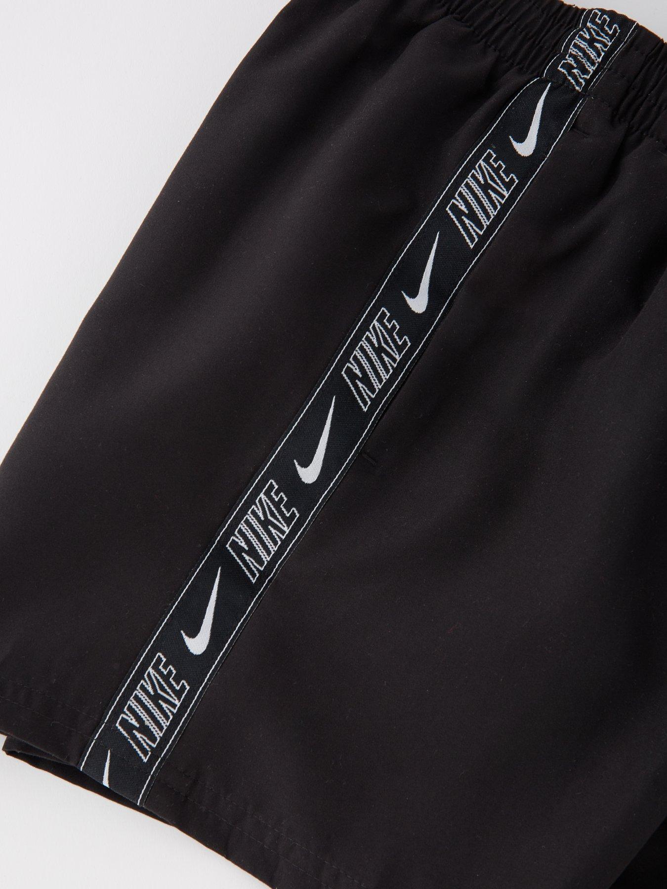 Image 4 of 4 of Nike Junior Boys 4 Inch Logo Taping Volley Swim Short - Black