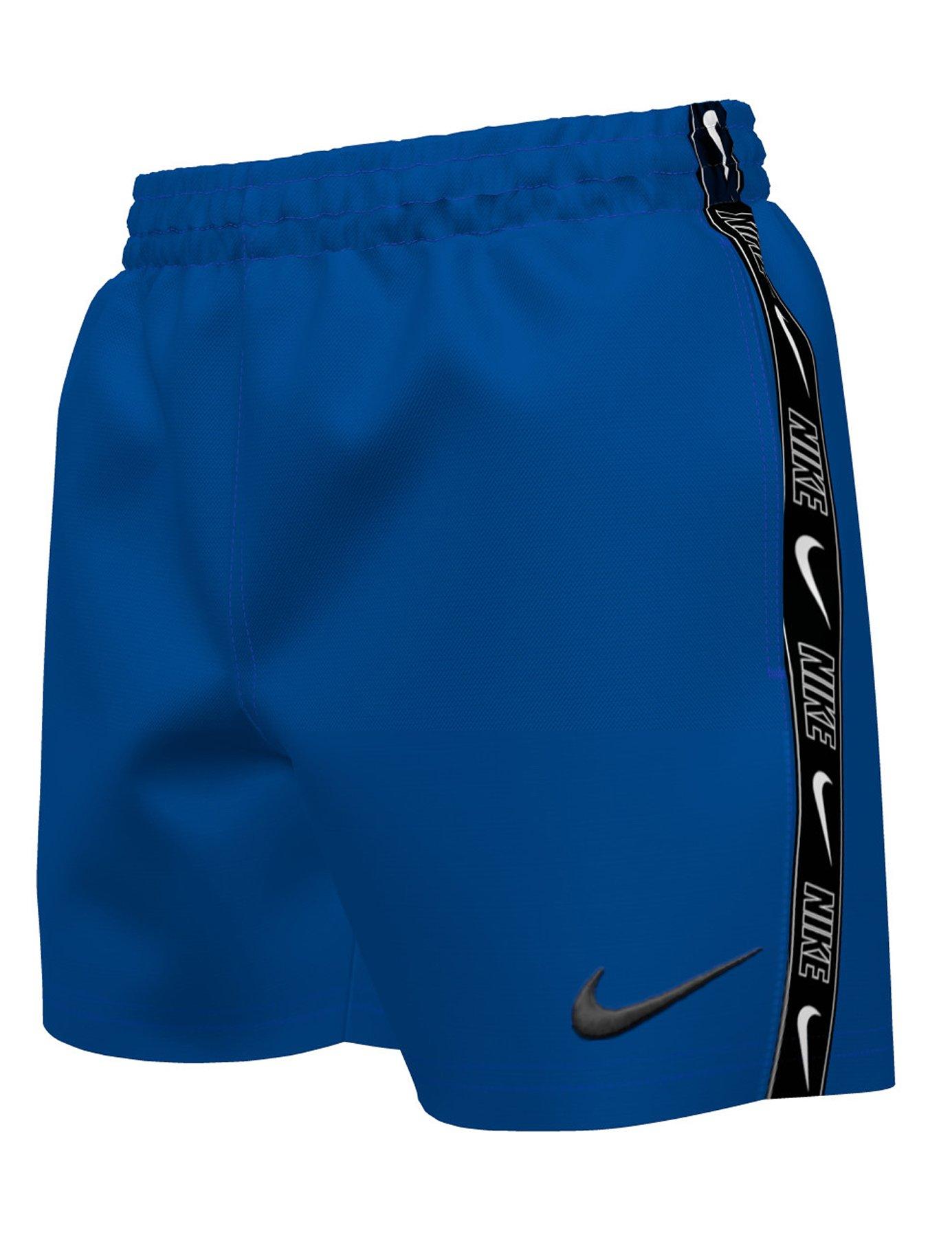 undefined Junior Boys 4 Inch Logo Taping Volley Swim Short - Blue