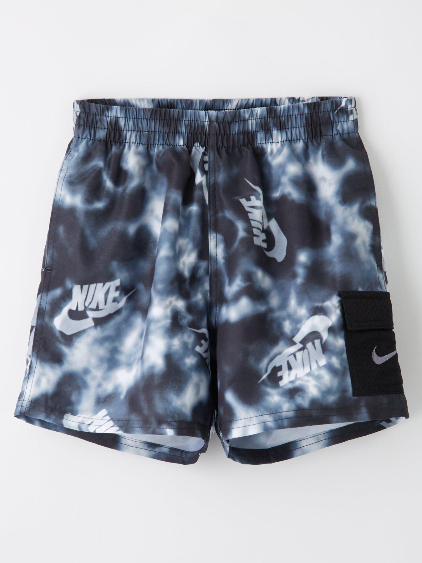 undefined Junior Boy's 4 Inch Water Tie Dye Cargo Volley Short-GREY