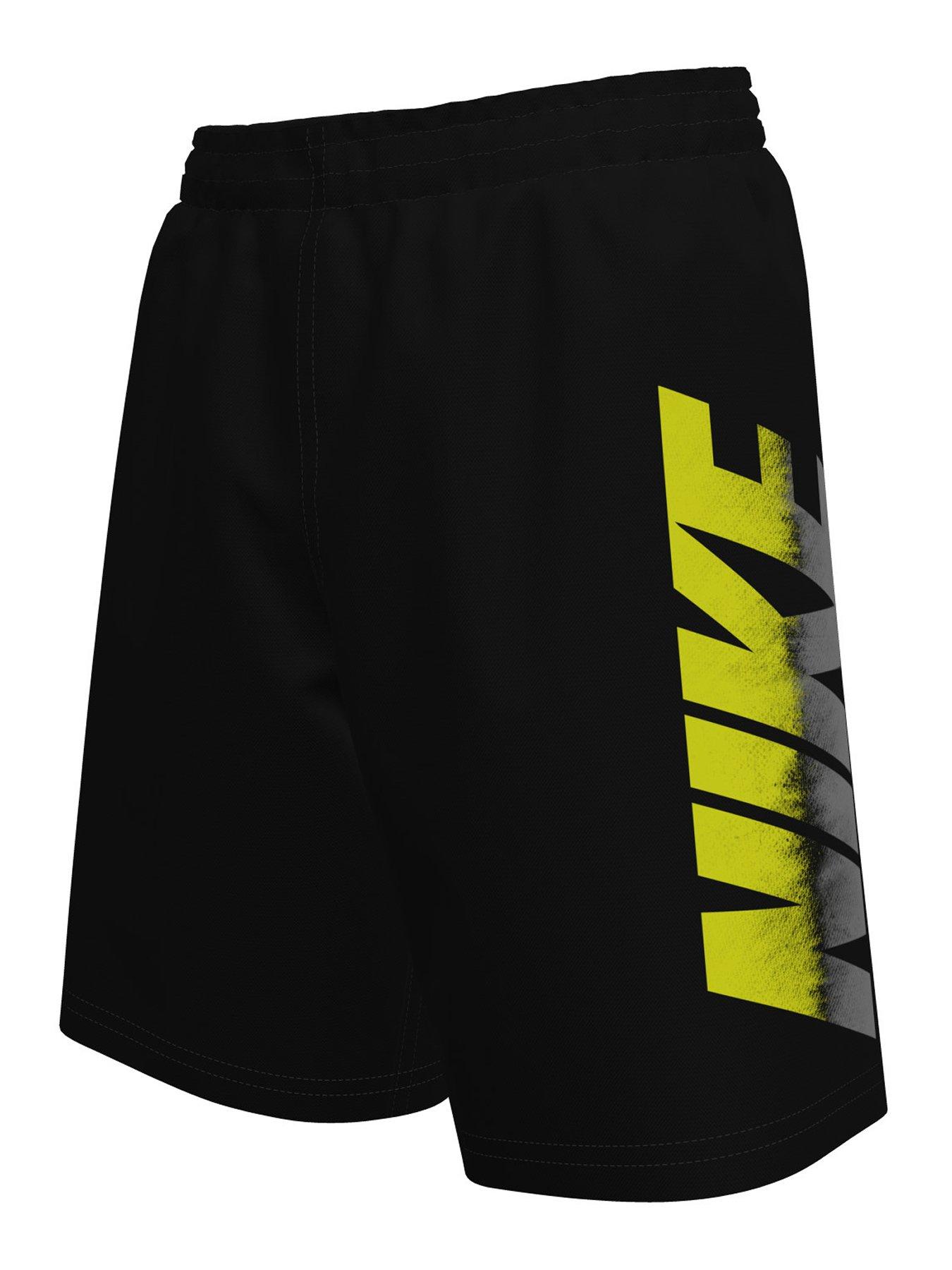 Image 1 of 3 of Nike Junior Boys 7 Inch Font Volley Swim Shorts - Black