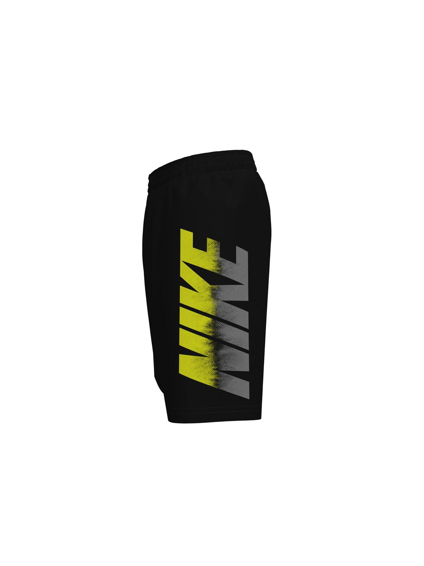 Image 2 of 3 of Nike Junior Boys 7 Inch Font Volley Swim Shorts - Black