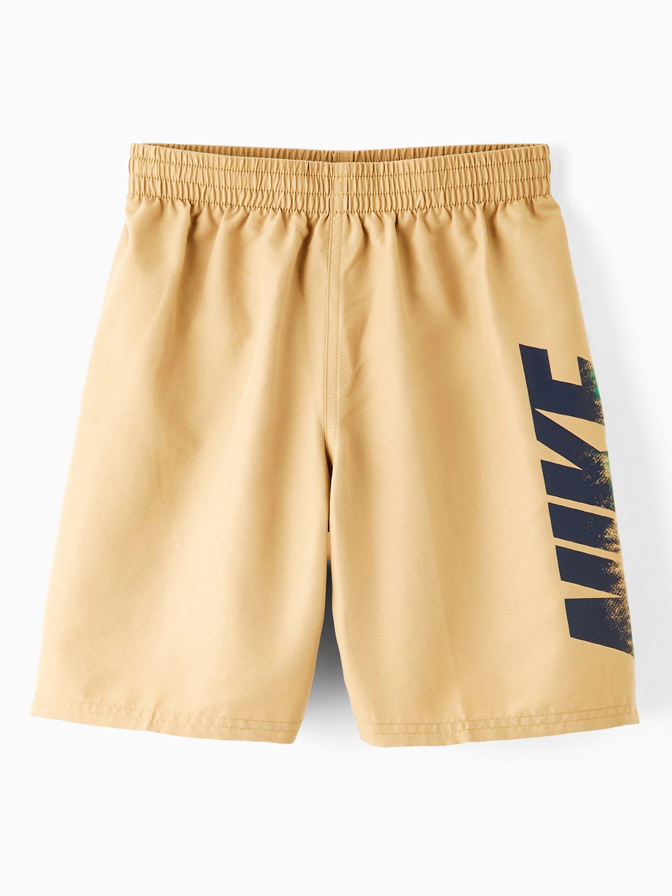 Nike Junior Boys 7 Inch Nike Font Volley Swim Short - Brown