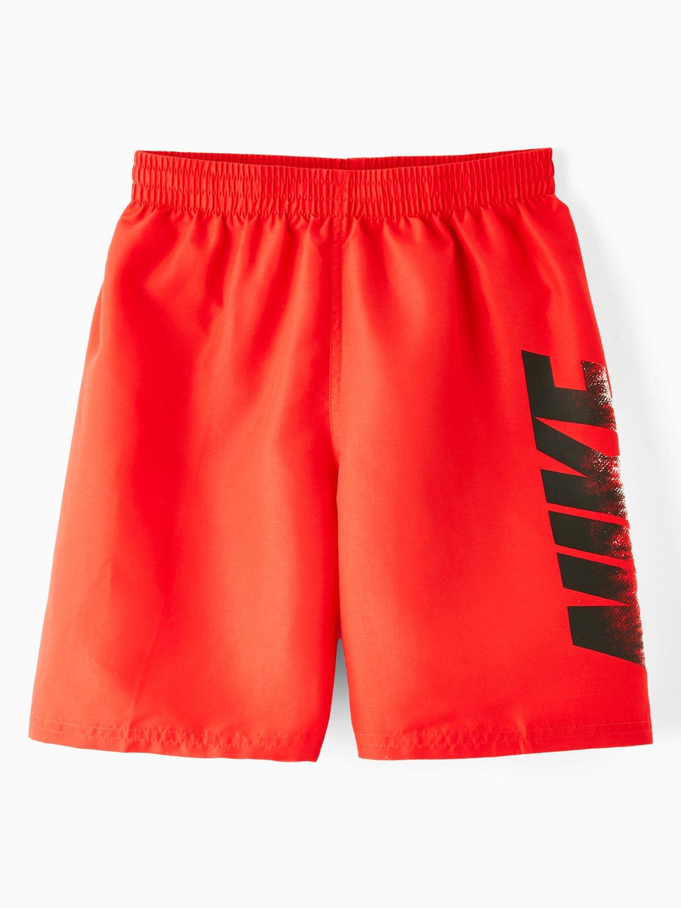 Image 1 of 4 of Nike Junior Boys 7 Inch Nike Font Volley Swim Short - Red