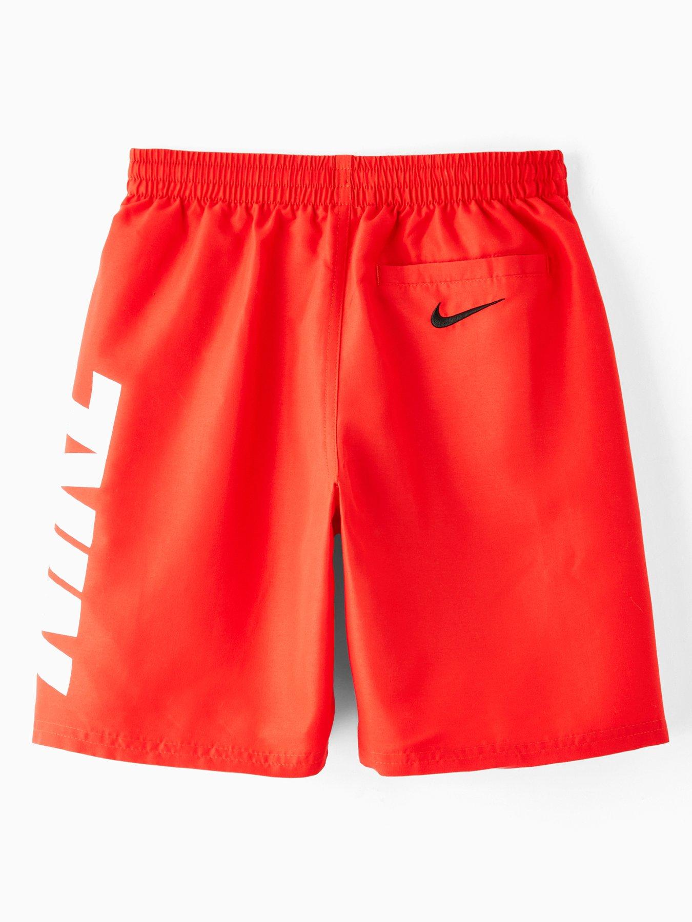 Image 2 of 4 of Nike Junior Boys 7 Inch Nike Font Volley Swim Short - Red