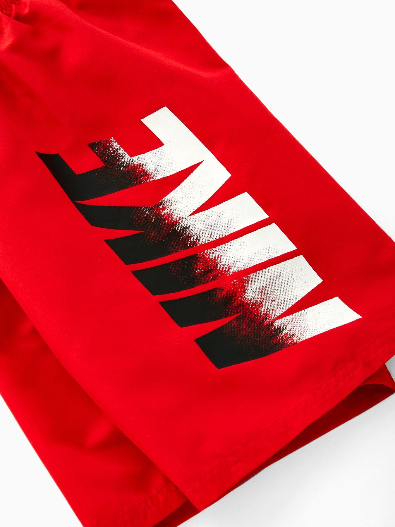 Image 3 of 4 of Nike Junior Boys 7 Inch Nike Font Volley Swim Short - Red