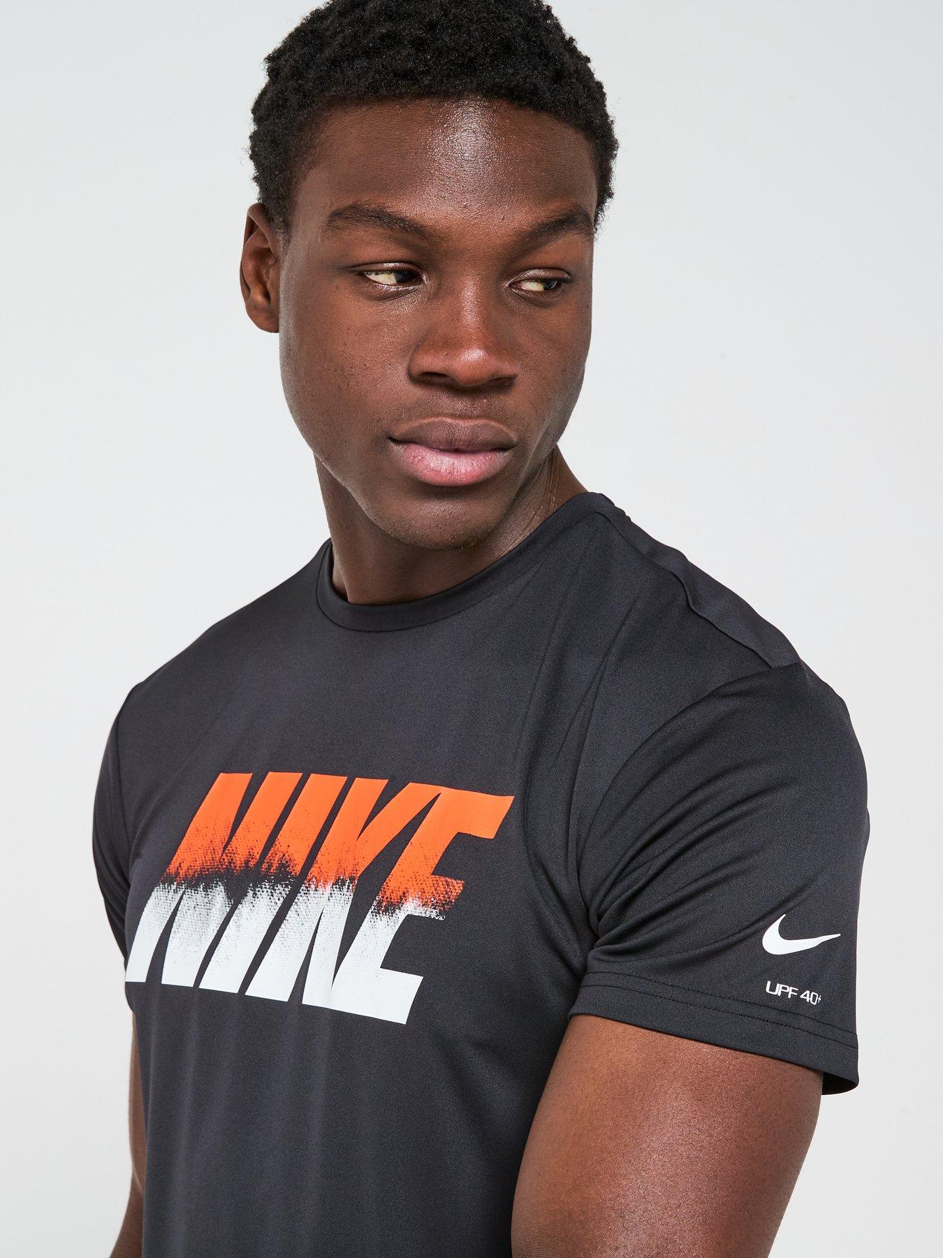 Image 4 of 5 of Nike Mens Ocean Merge Short Sleeve Hydroguard T Shirt - Black