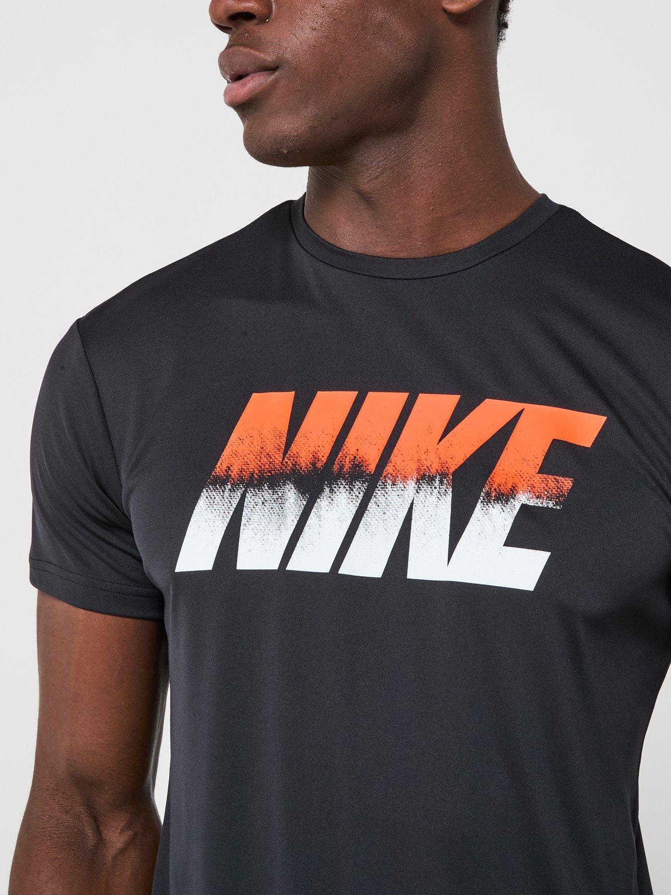 Image 5 of 5 of Nike Mens Ocean Merge Short Sleeve Hydroguard T Shirt - Black