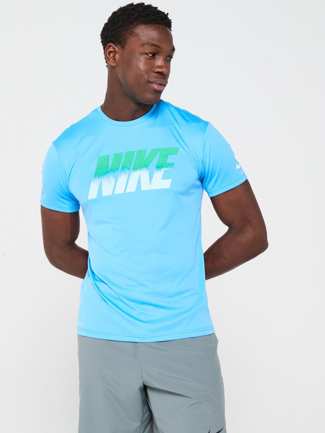 Nike Mens Ocean Merge Short Sleeve Hydroguard T Shirt - Blue