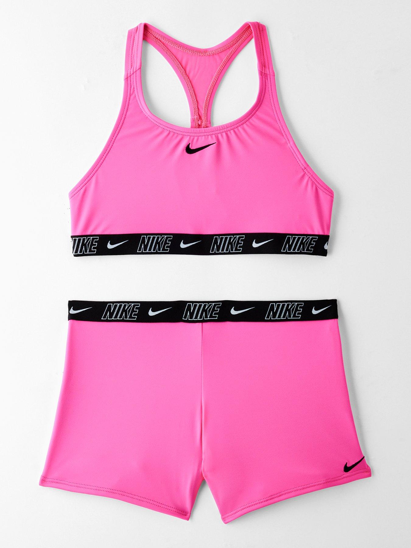Nike Girls Logo Taping Racerback Short Set - Pink