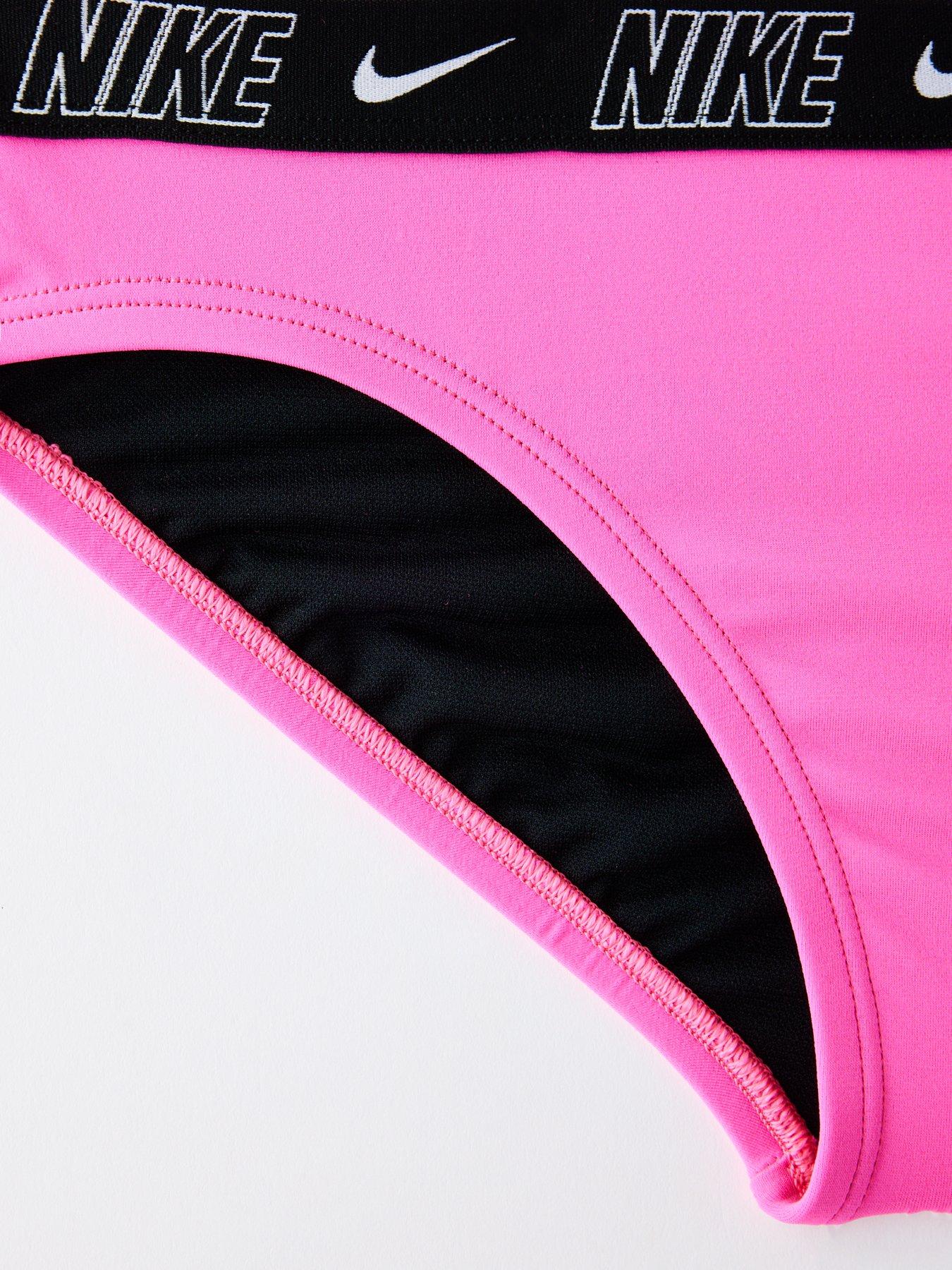 Image 4 of 4 of Nike Girls Logo Taping Racerback Short Set - Pink