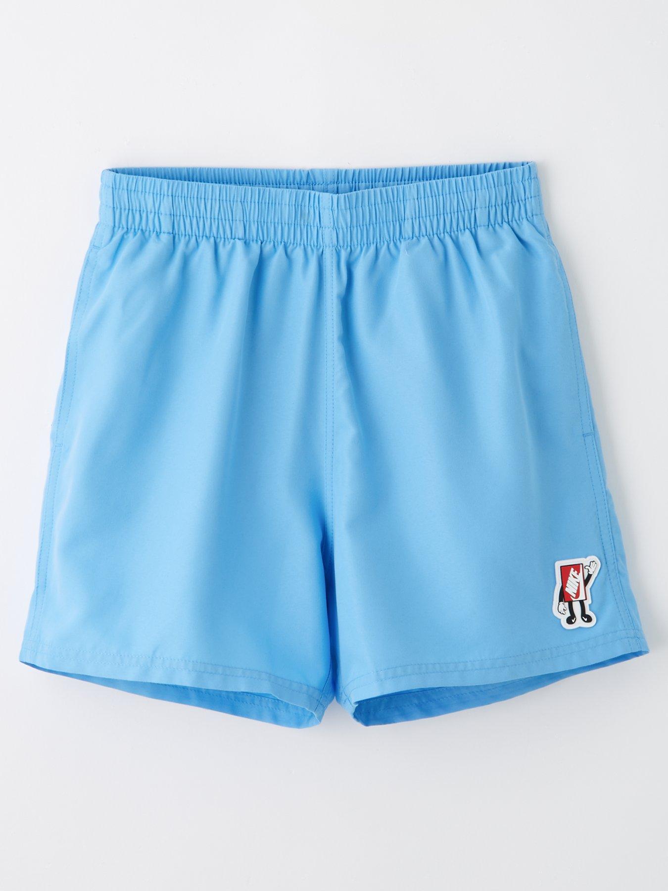 undefined Junior Boy's 4 Inch Boxy Patch Volley Short-BLUE
