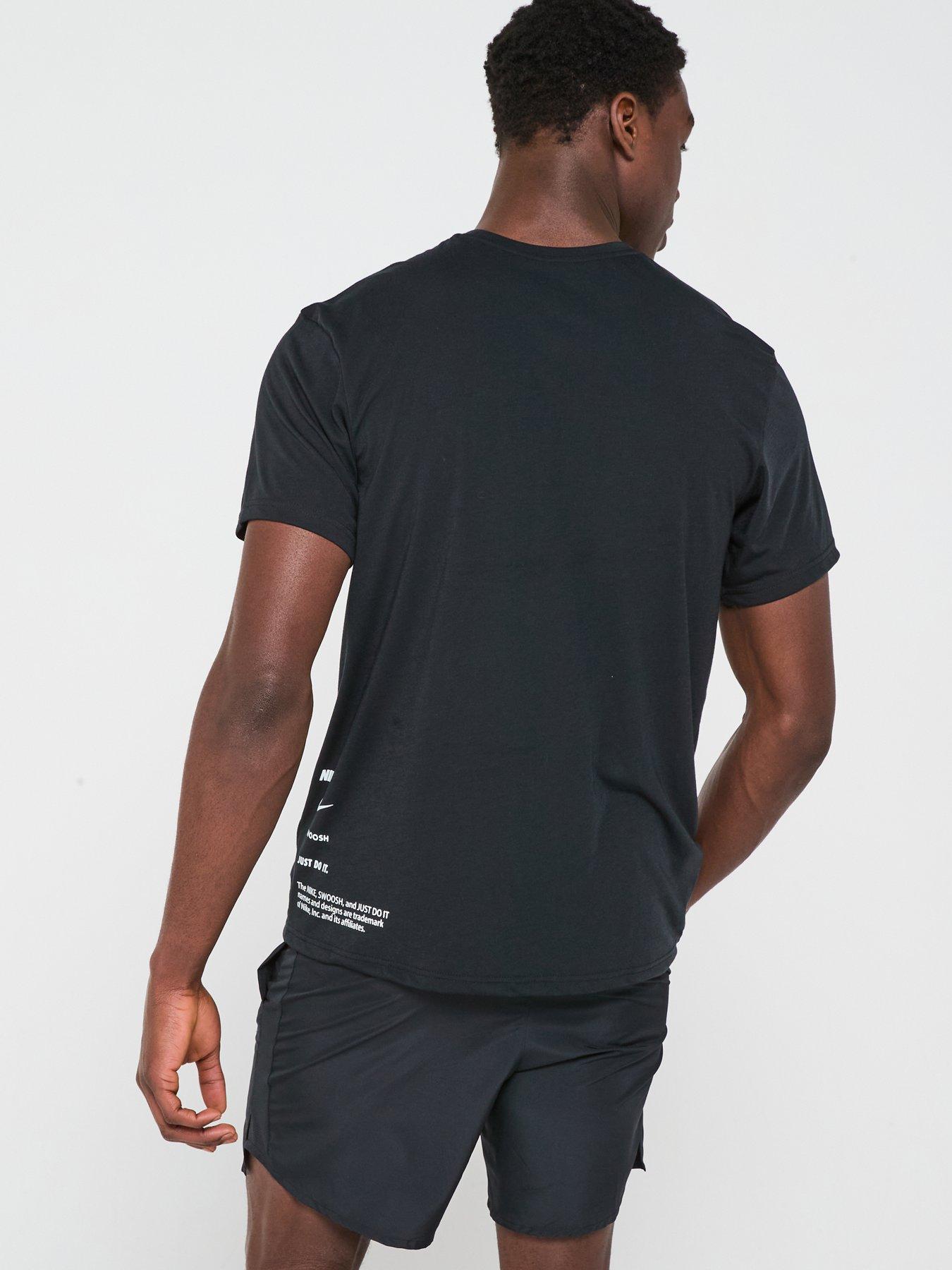 Image 2 of 6 of Nike Mens Specs Short Sleeve Hydroguard T Shirt - Black