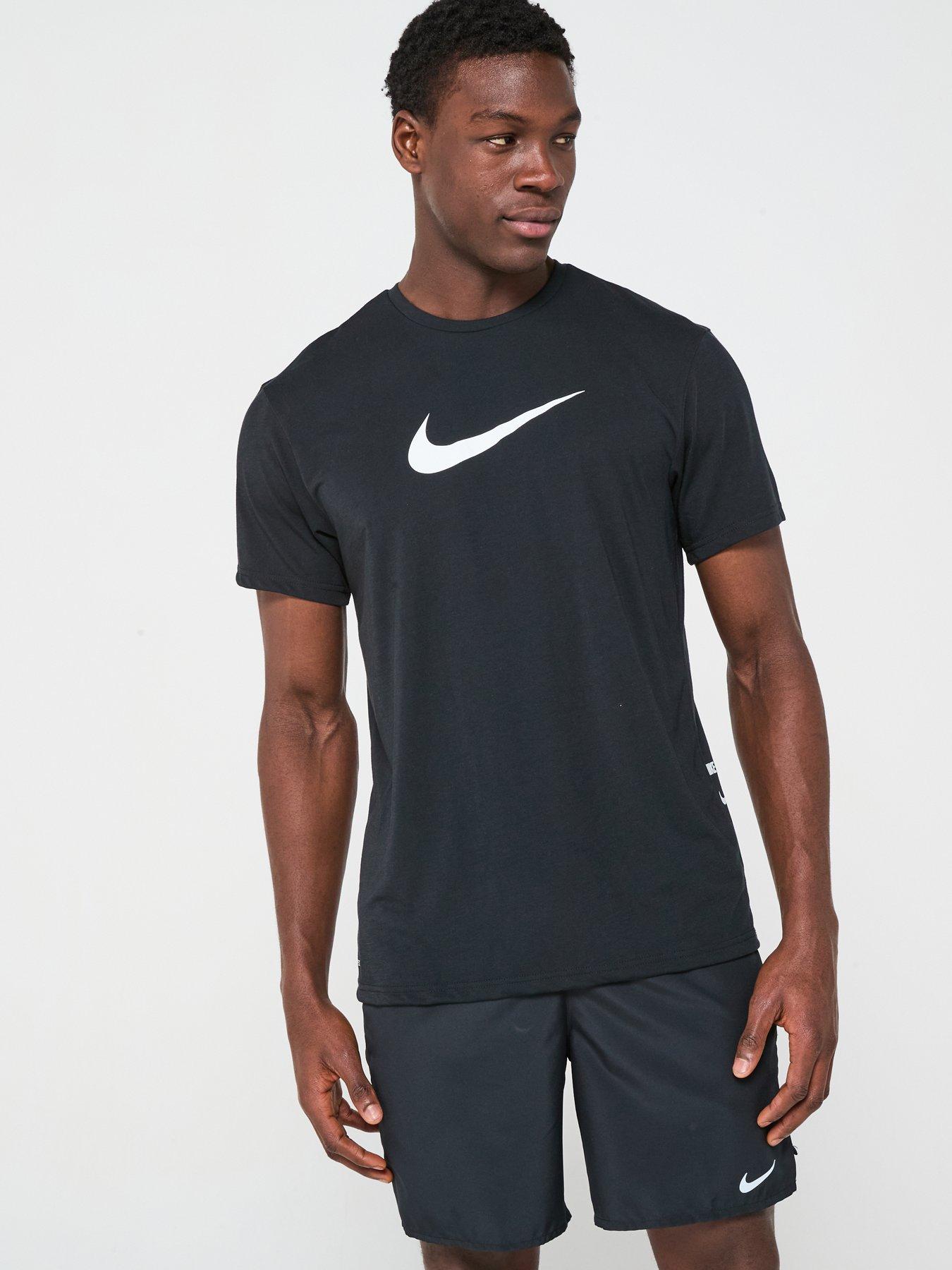 Image 6 of 6 of Nike Mens Specs Short Sleeve Hydroguard T Shirt - Black