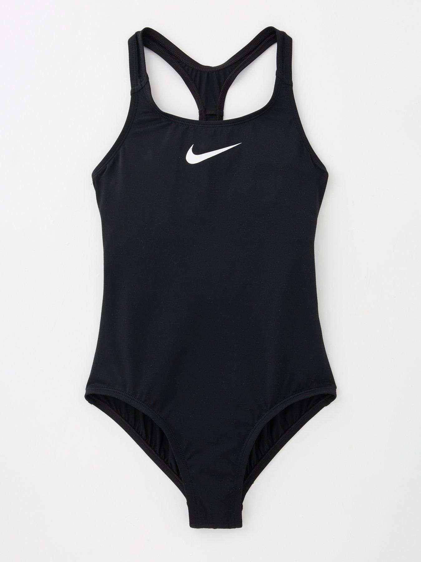 Image 1 of 4 of Nike Girls Essential Racerback One Piece Swimsuit - Black